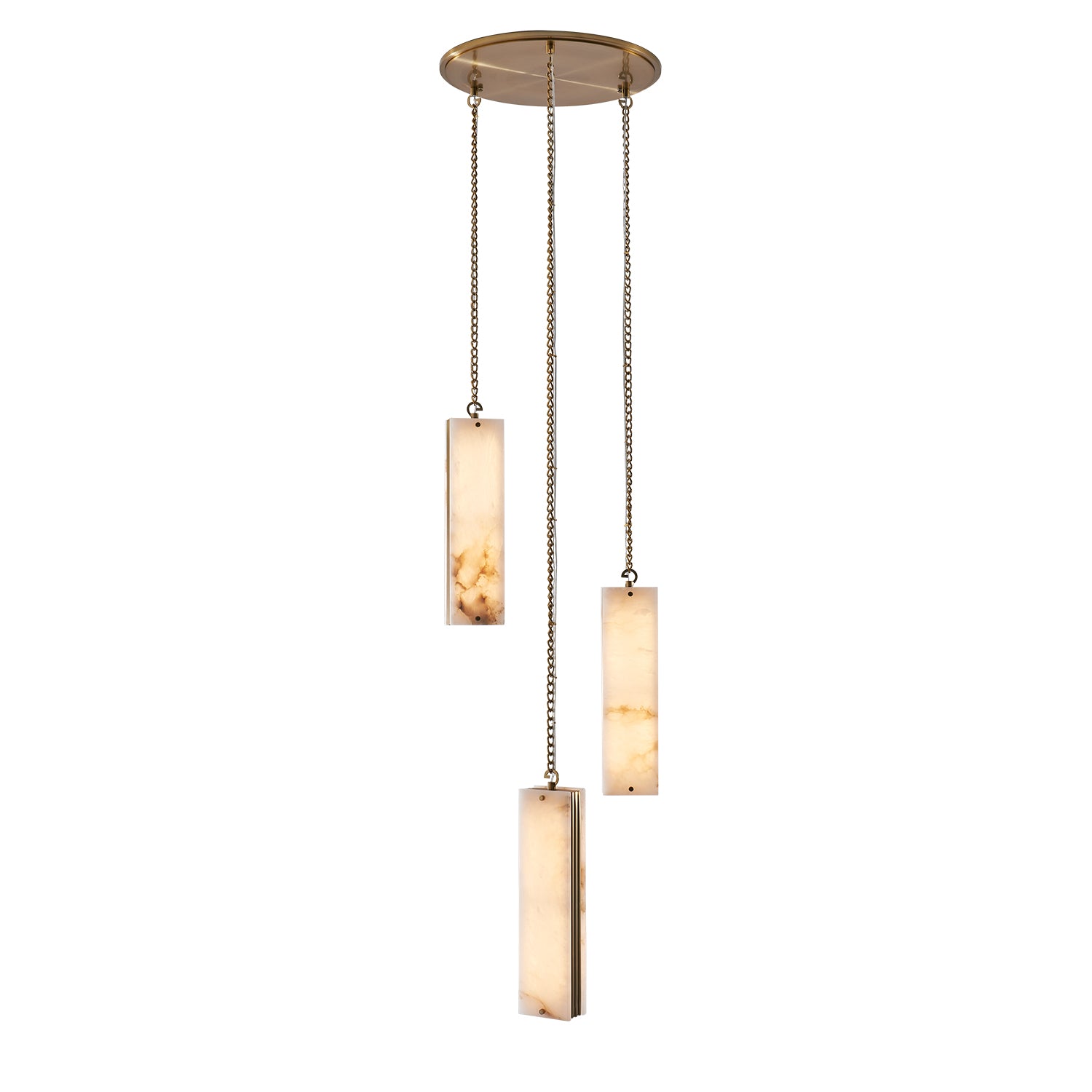 18.5'' Vertical 3 Light Winter Brass Multi-Pendant
