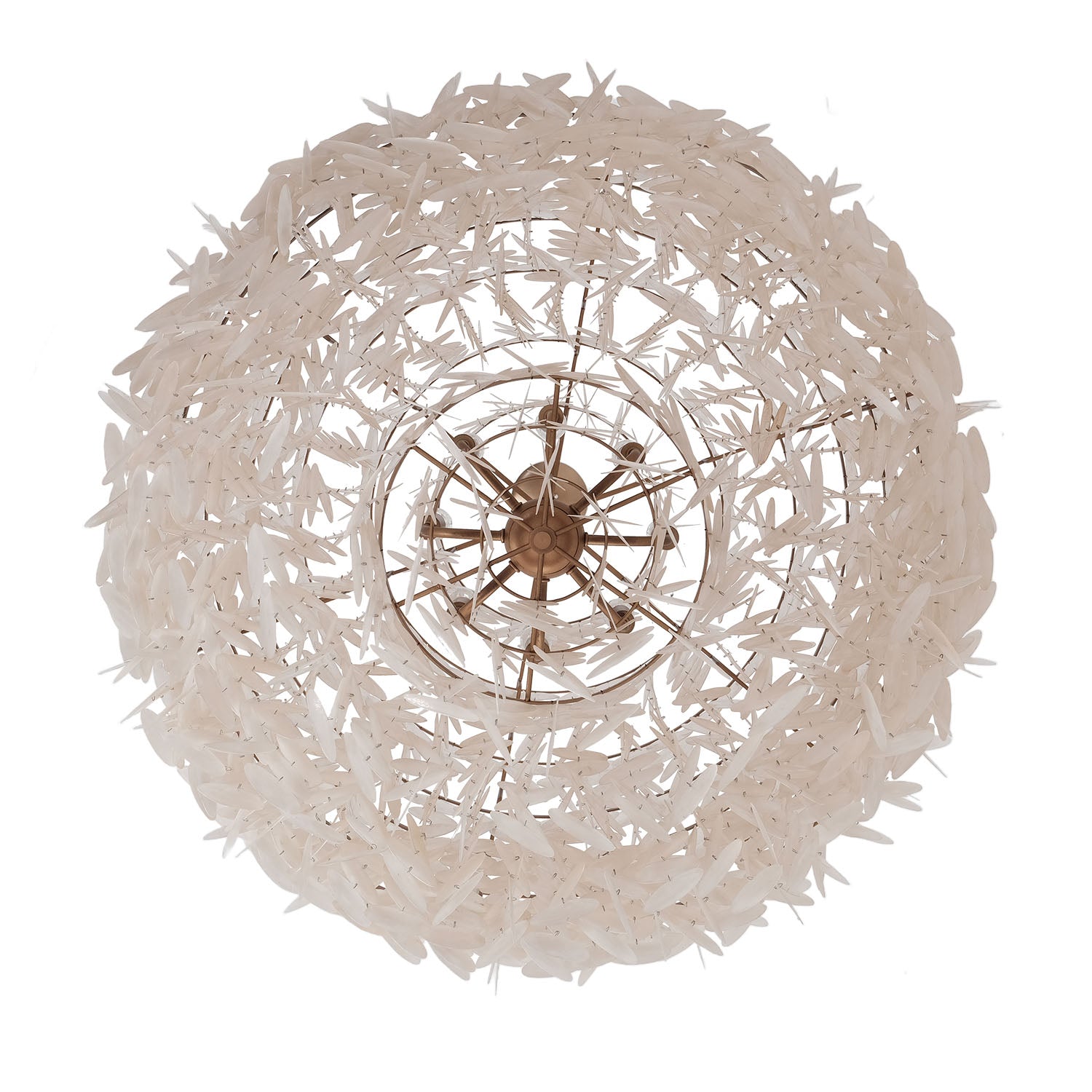 37.5'' Sphere 8 Light Pearlized Antique Brass Chandelier