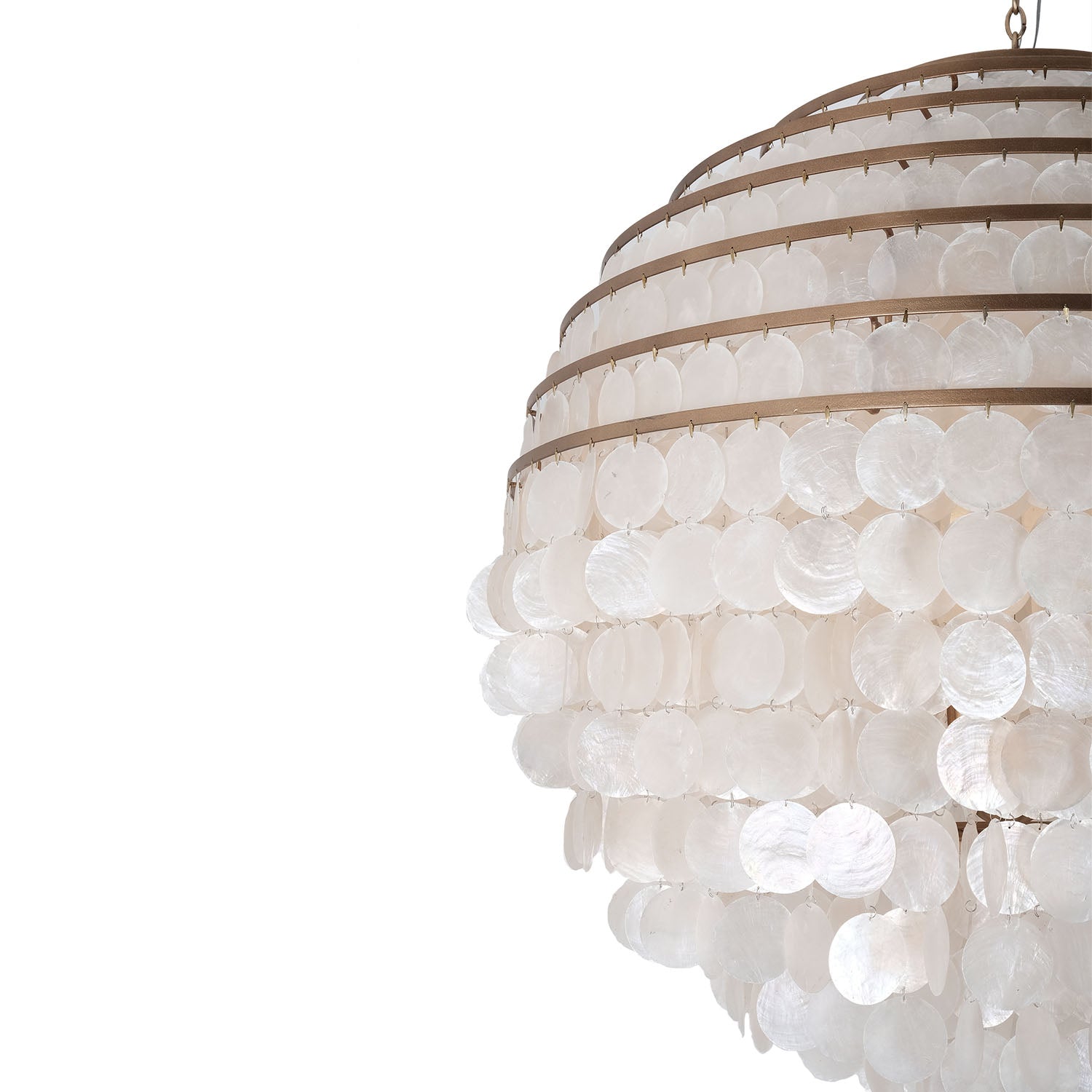 37.5'' Sphere 8 Light Pearlized Antique Brass Chandelier