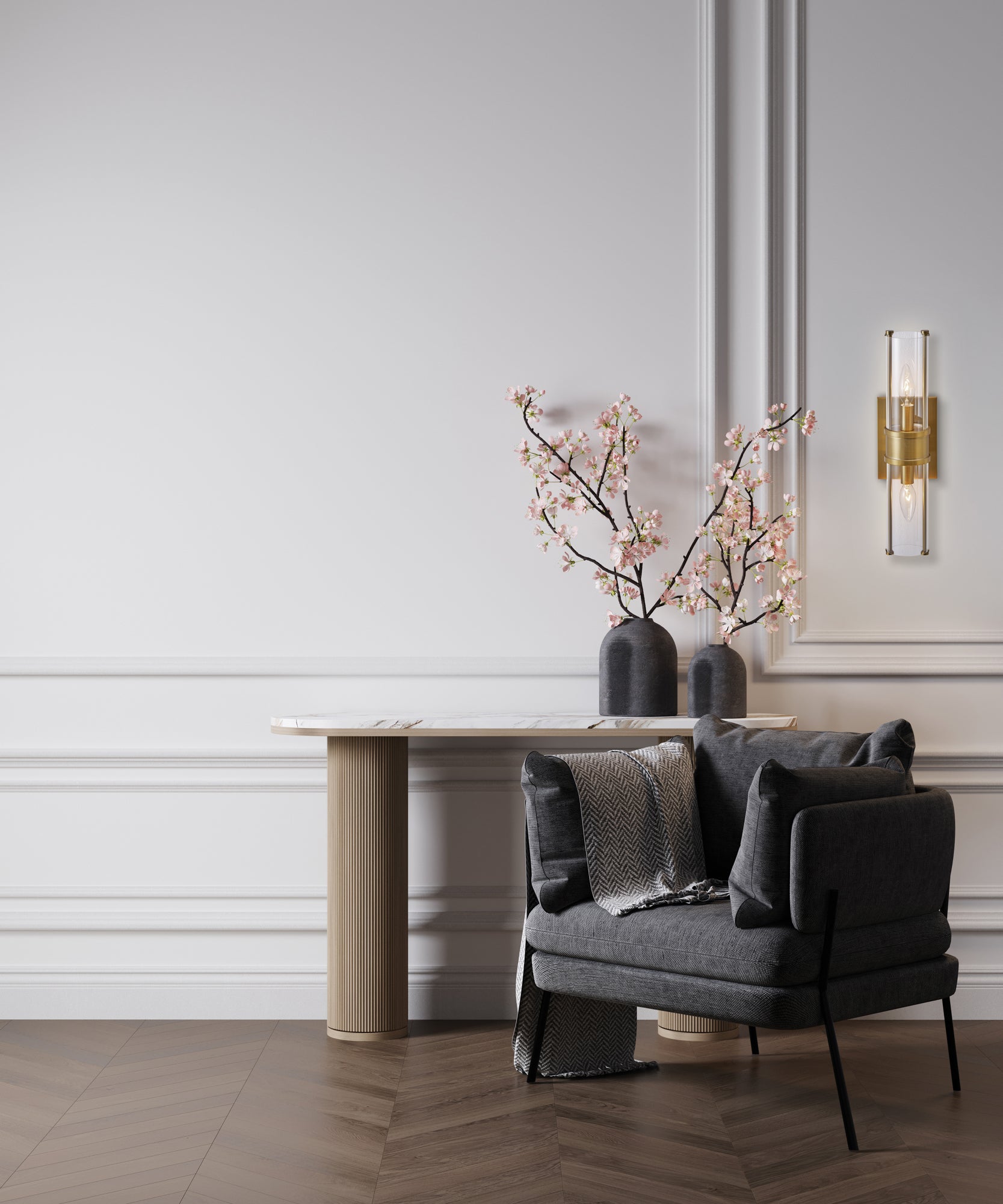 4.5'' Duet 2 Light Vintage Brass Wall Sconce