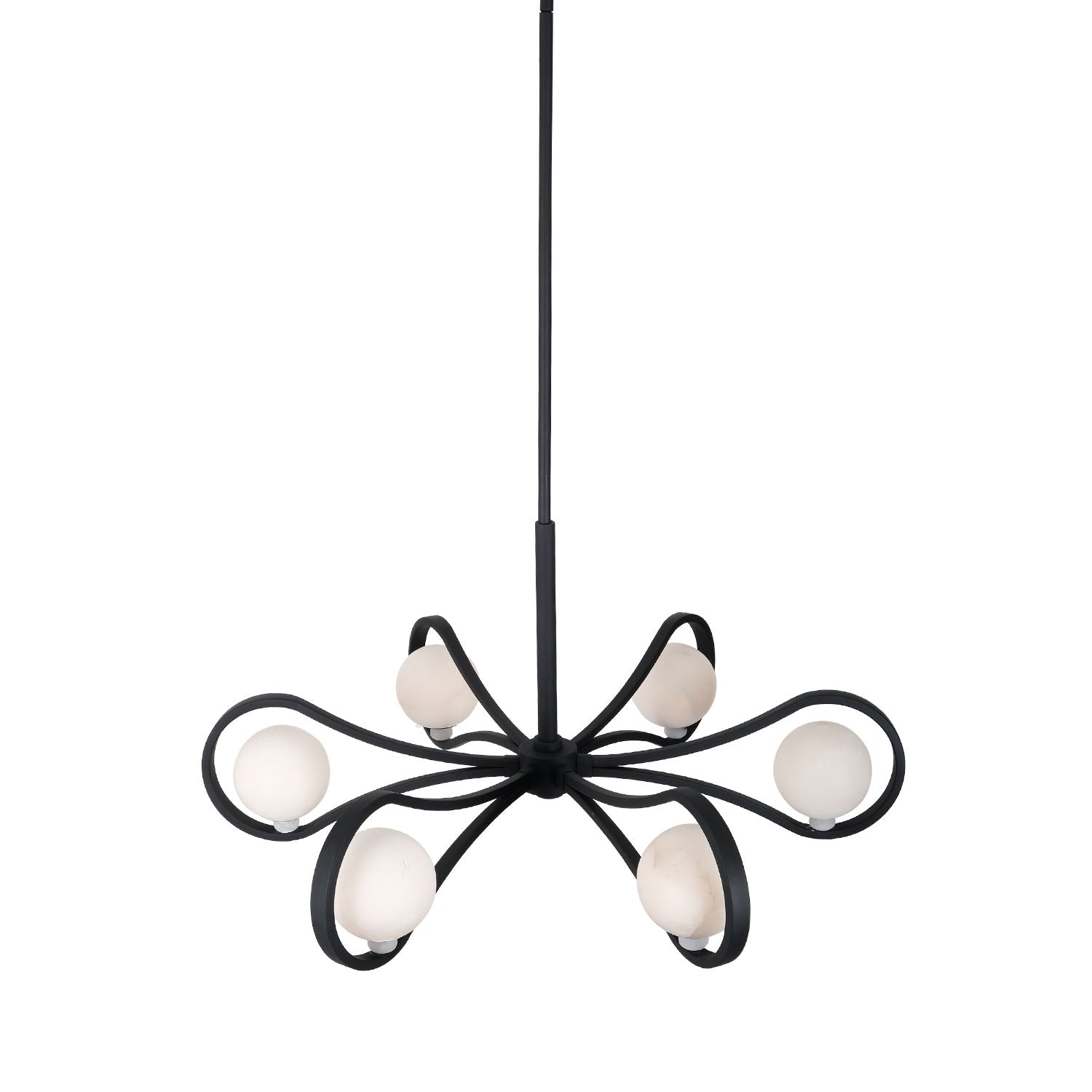26'' Elliptical 6 Light Matte Black Chandelier