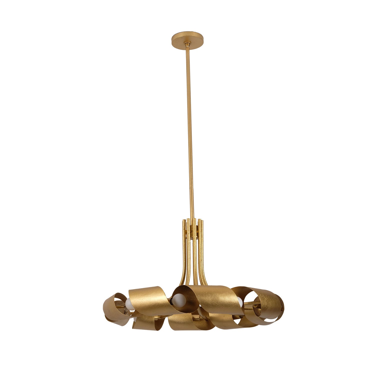 23.5'' Ribbon 9 Light Bright Gold Chandelier