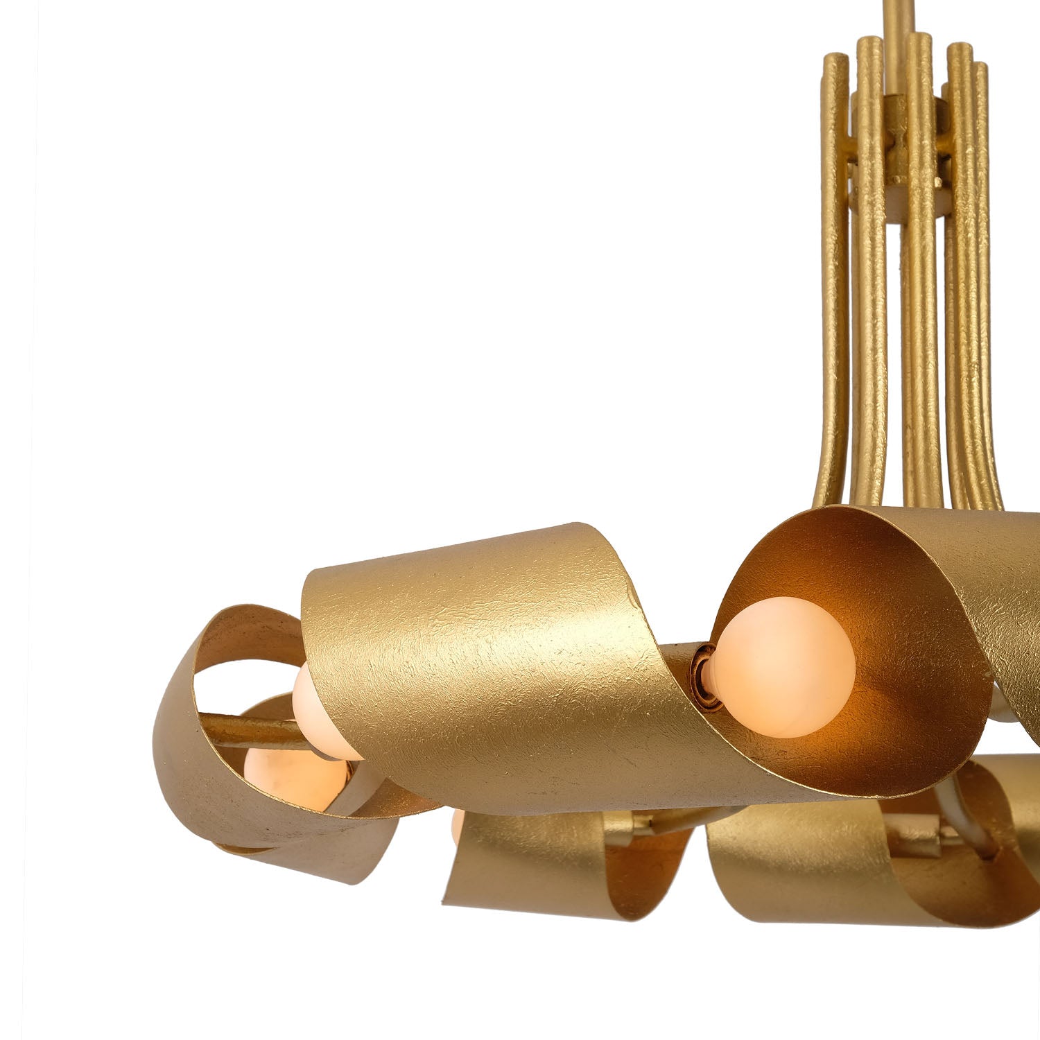 23.5'' Ribbon 9 Light Bright Gold Chandelier
