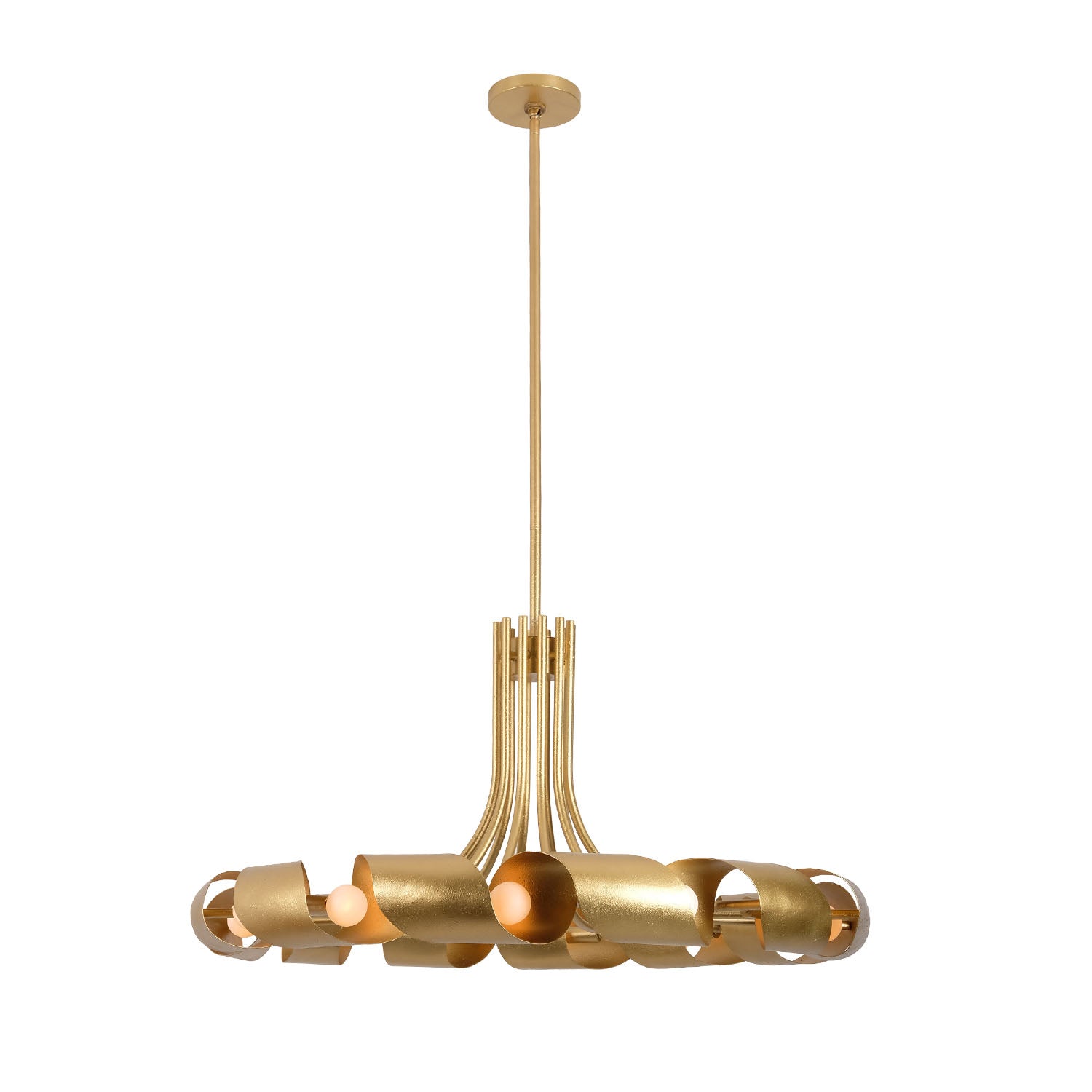 25.5'' Ribbon 12 Light Bright Gold Chandelier