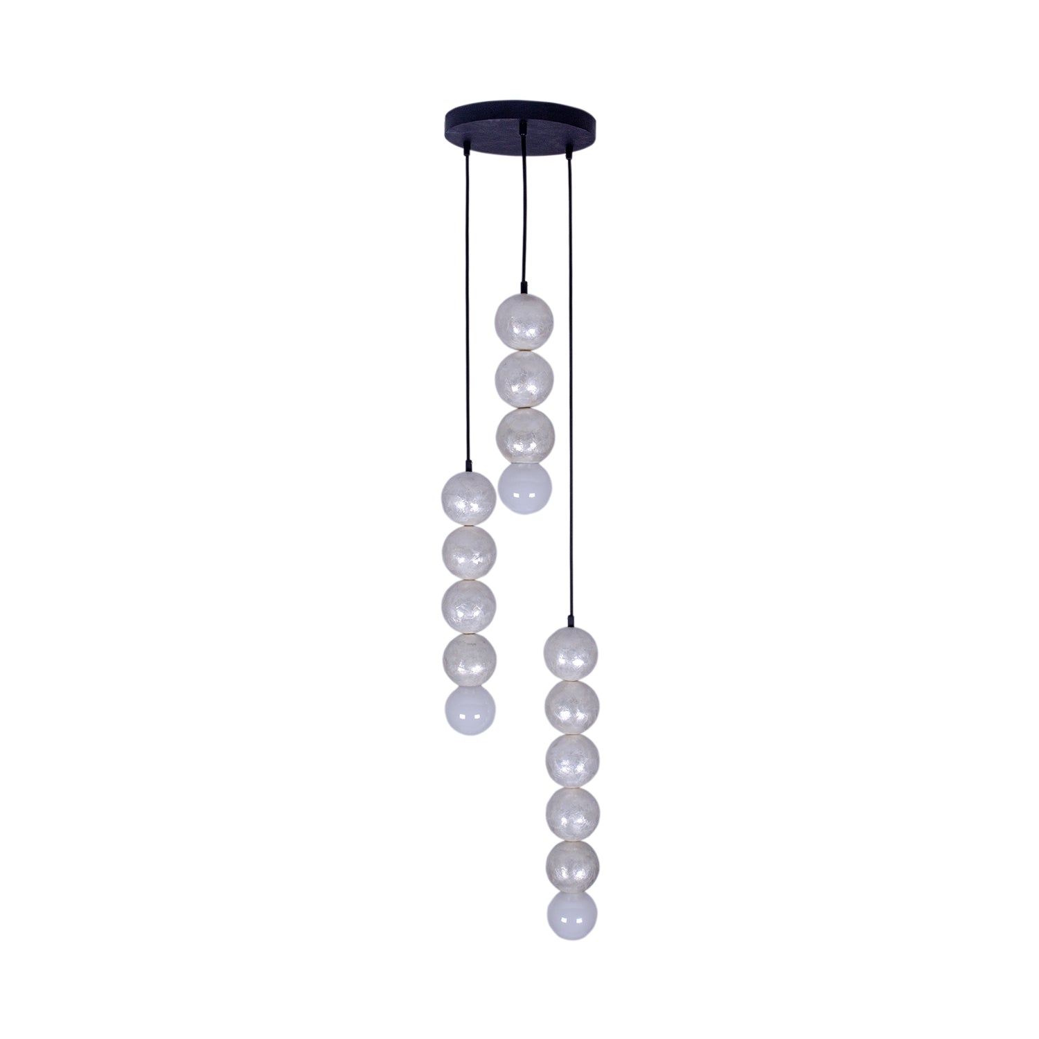 24.5'' Pearls 3 Light Matte Black Multi-Pendant