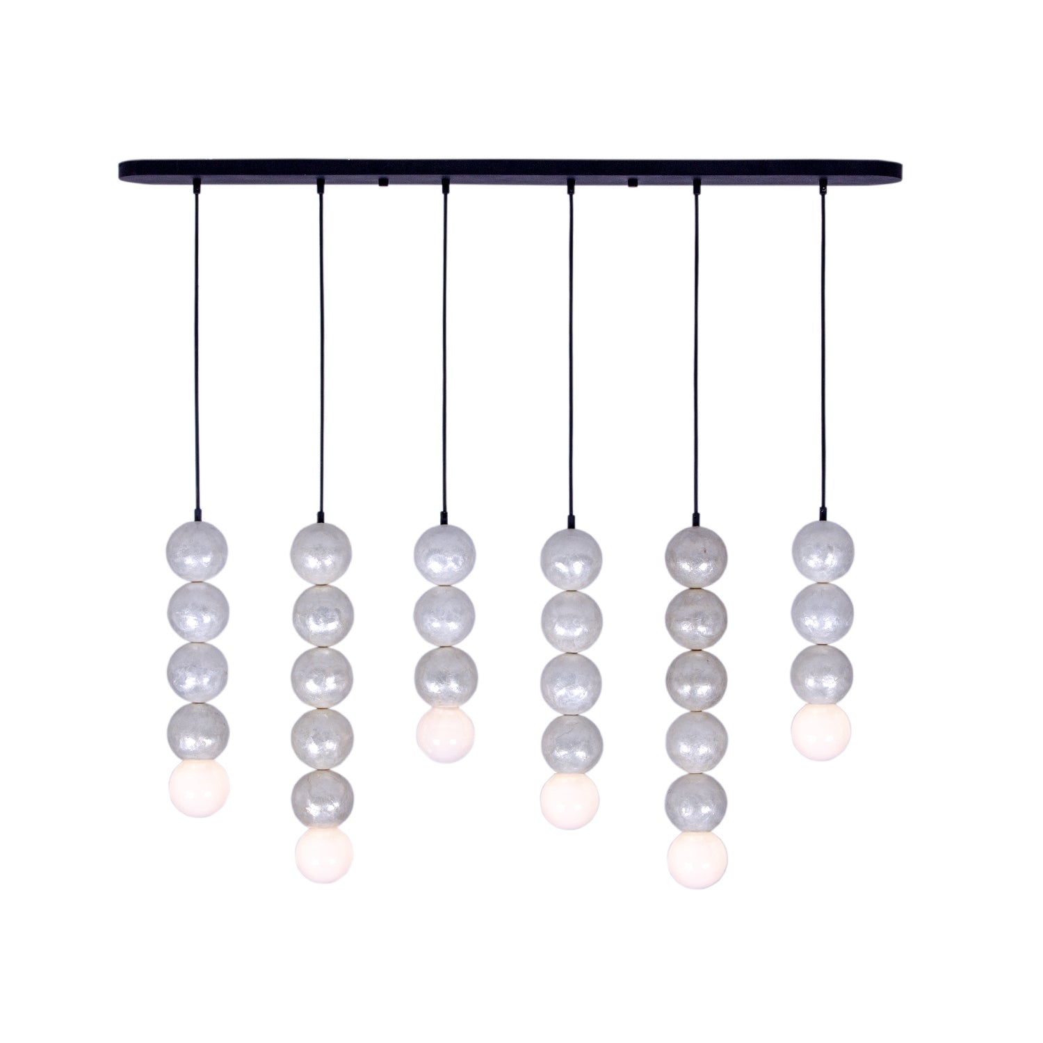 24.5'' Pearls 6 Light Matte Black Linear Pendant