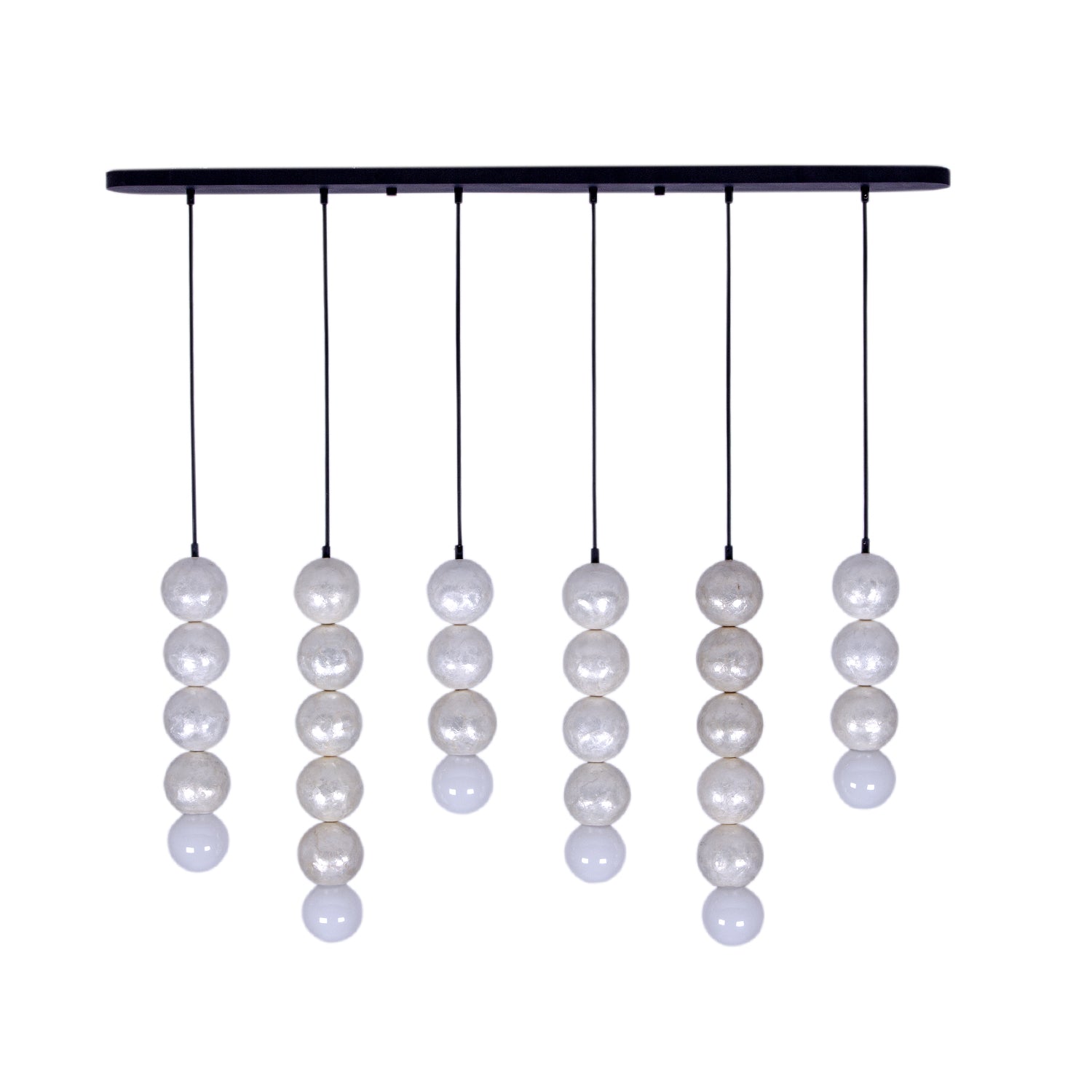 24.5'' Pearls 6 Light Matte Black Linear Pendant