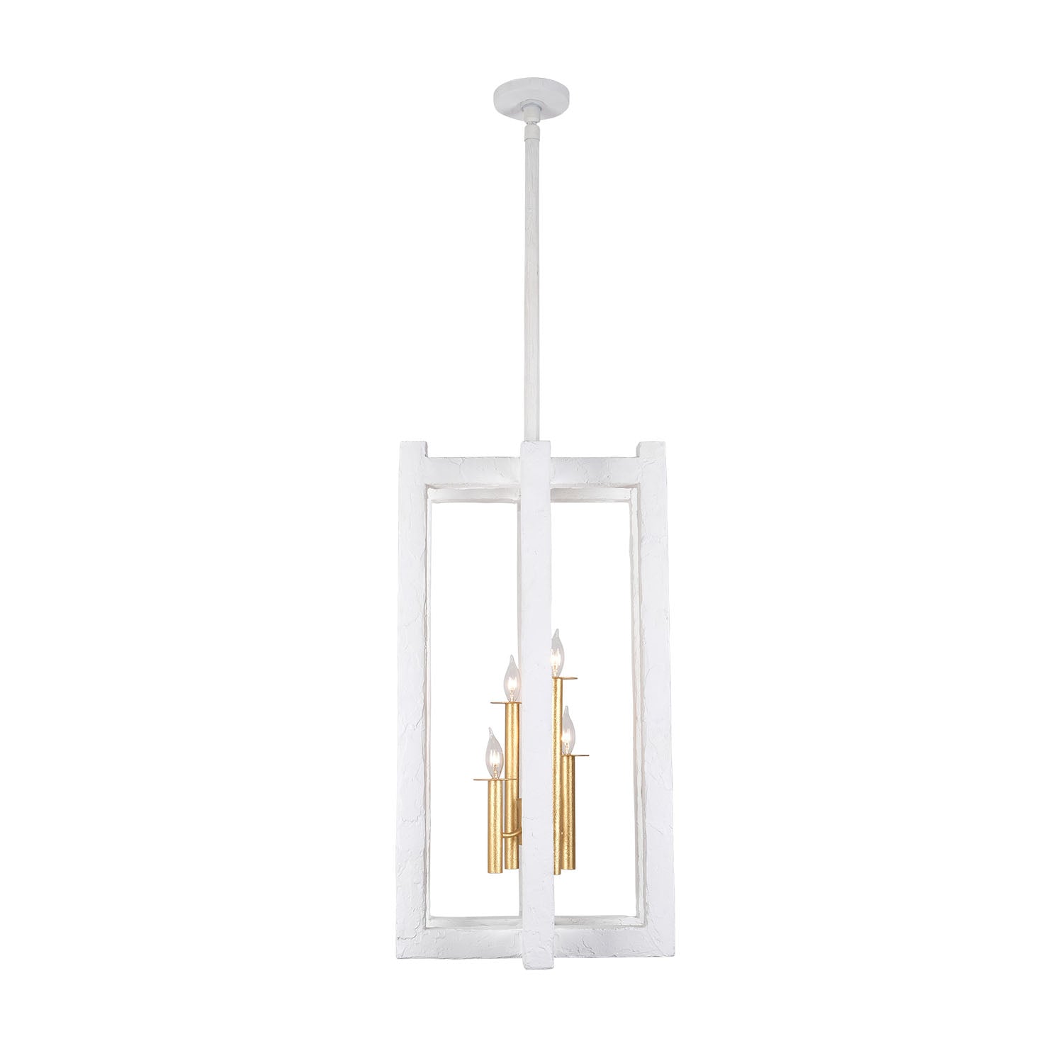 34'' Duo 4 Light Soft Gold/White Pendant