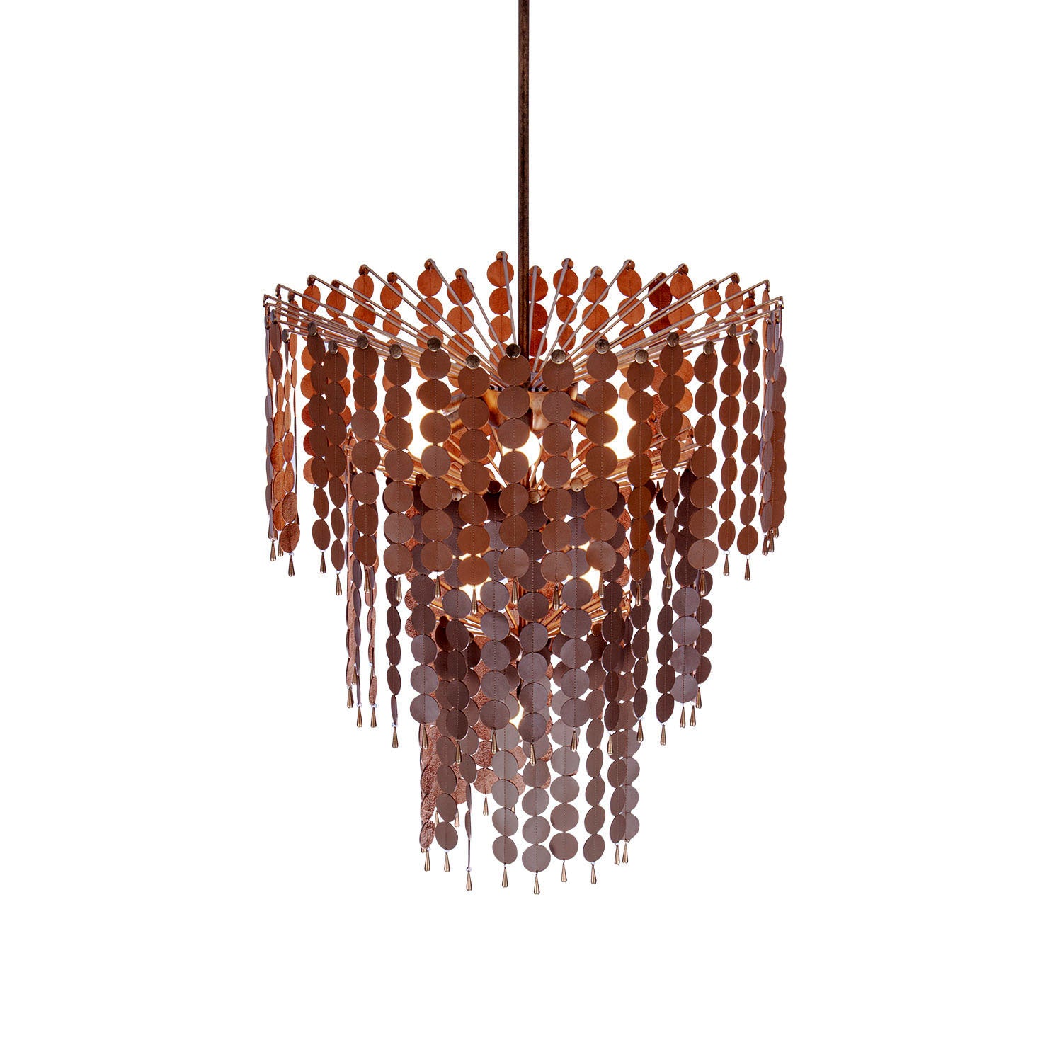 33.5'' Pelt 11 Light Pearlized Antique Brass Chandelier