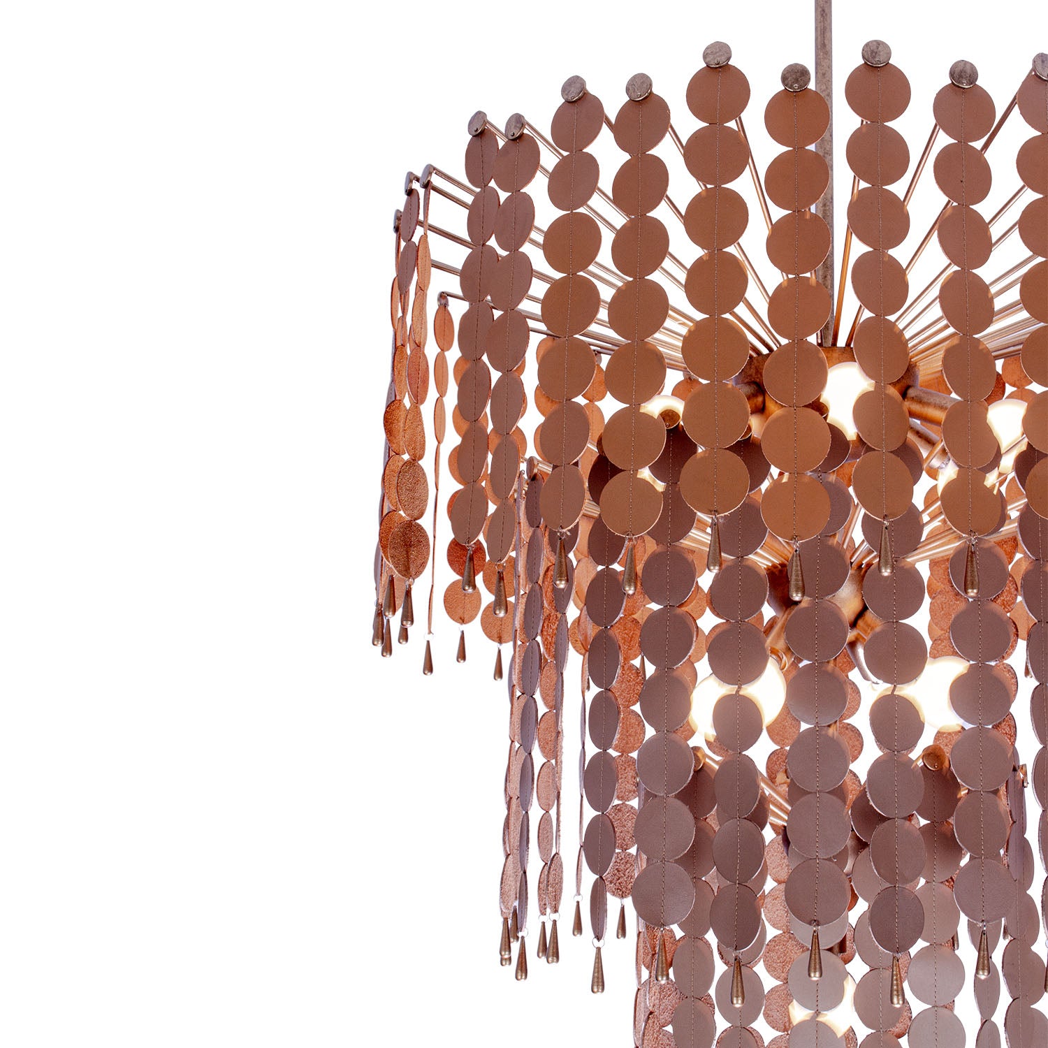 33.5'' Pelt 11 Light Pearlized Antique Brass Chandelier