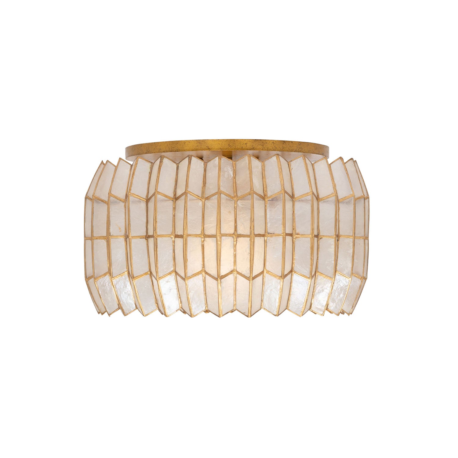 8.5'' Fractal 1 Light Oxidized Gold Leaf Flush Mount
