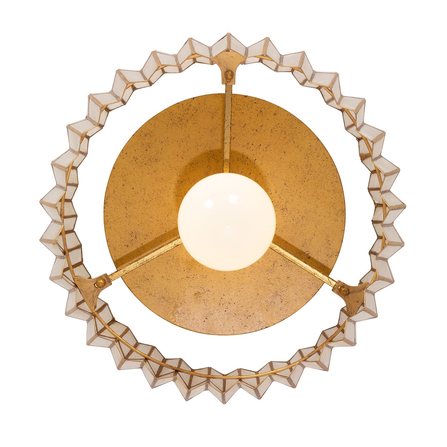 8.5'' Fractal 1 Light Oxidized Gold Leaf Flush Mount