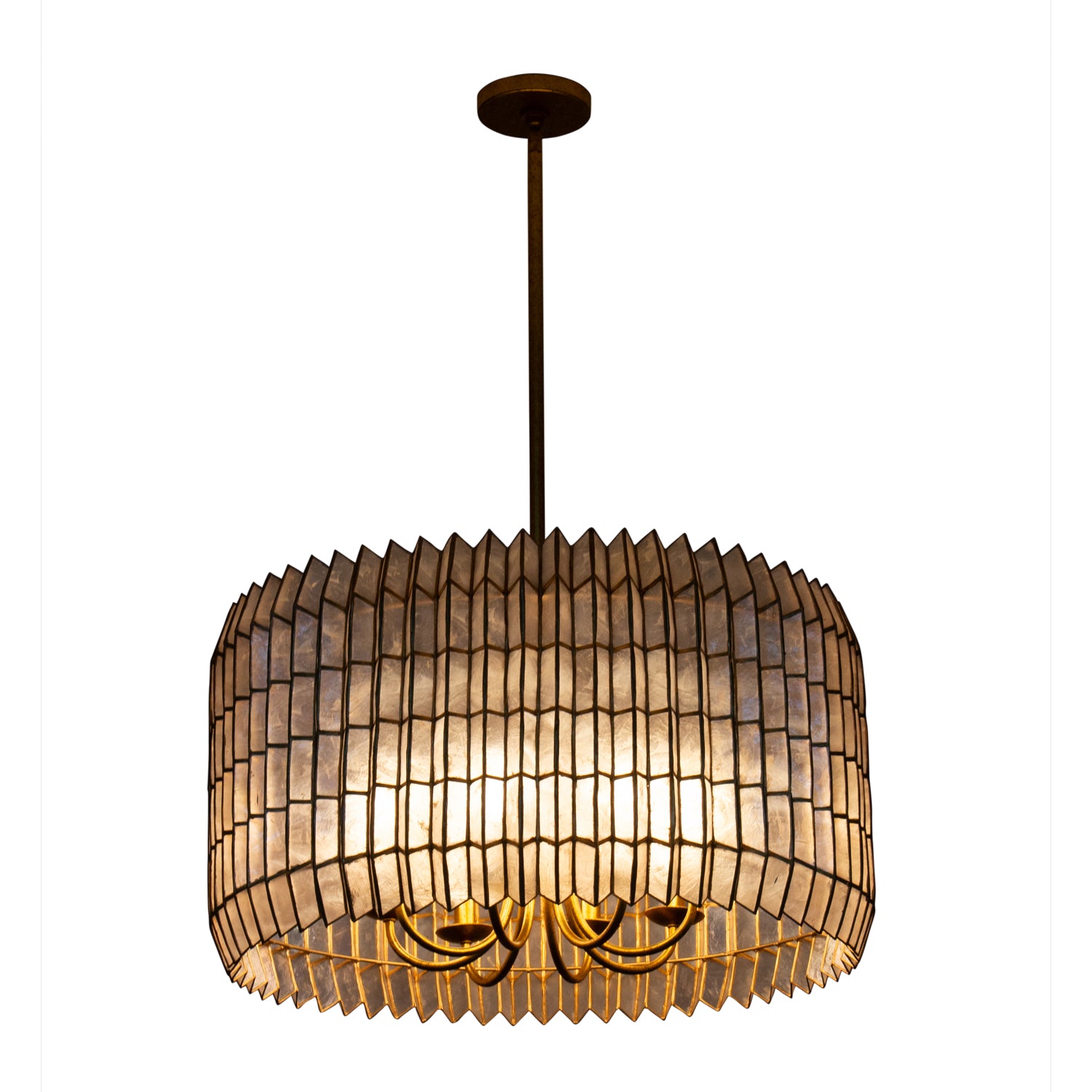 15'' Fractal 8 Light Oxidized Gold Leaf Chandelier