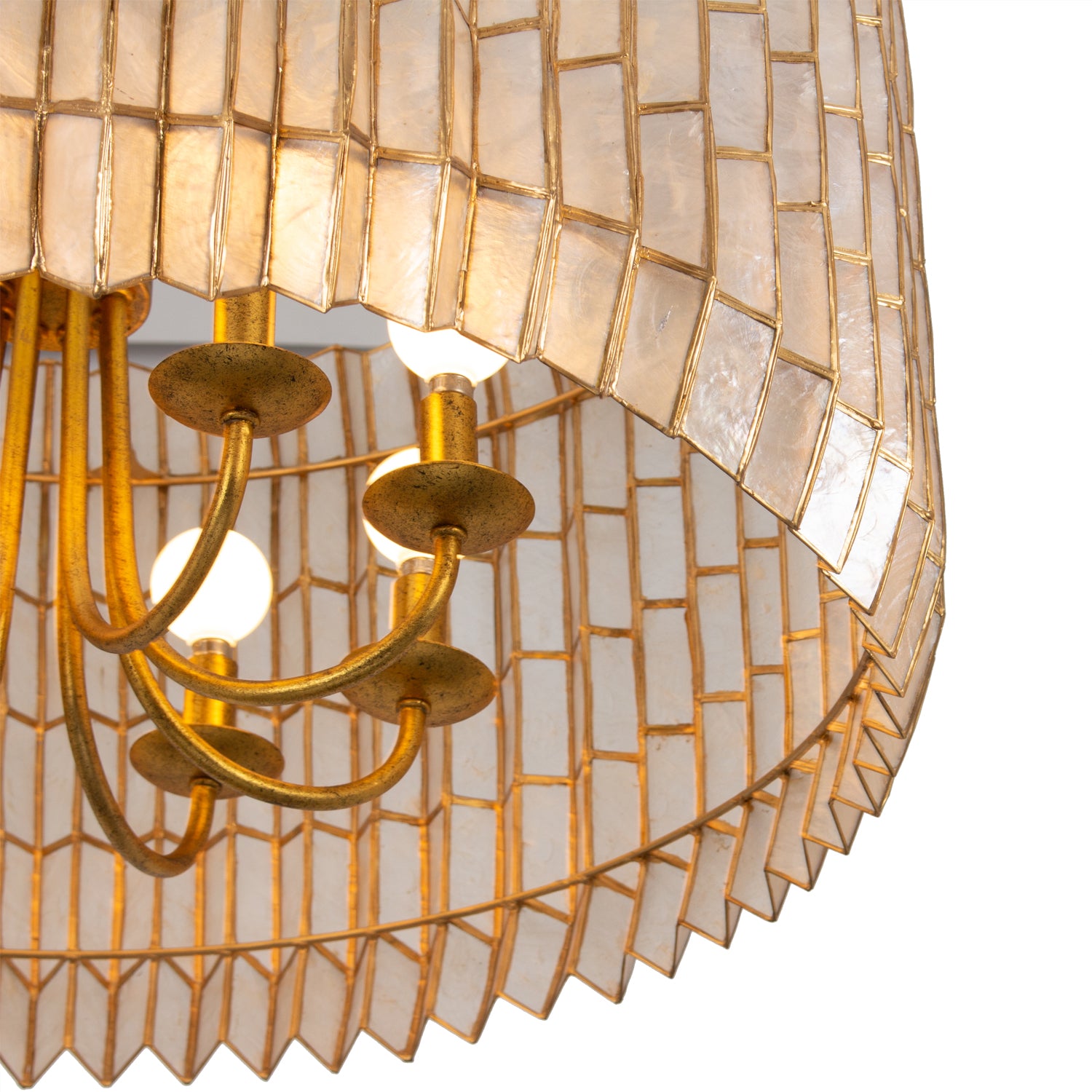 15'' Fractal 8 Light Oxidized Gold Leaf Chandelier