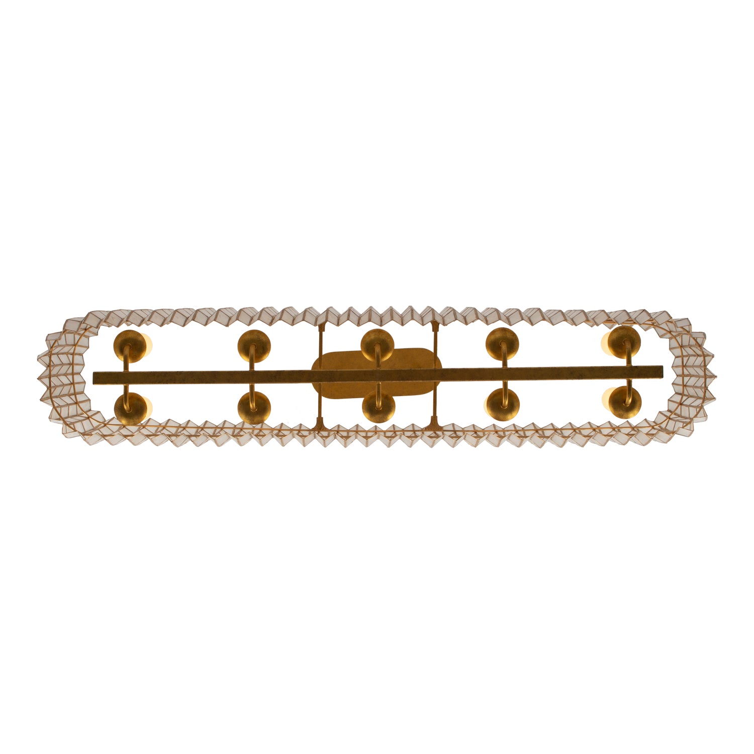 12'' Fractal 10 Light Oxidized Gold Leaf Linear Pendant
