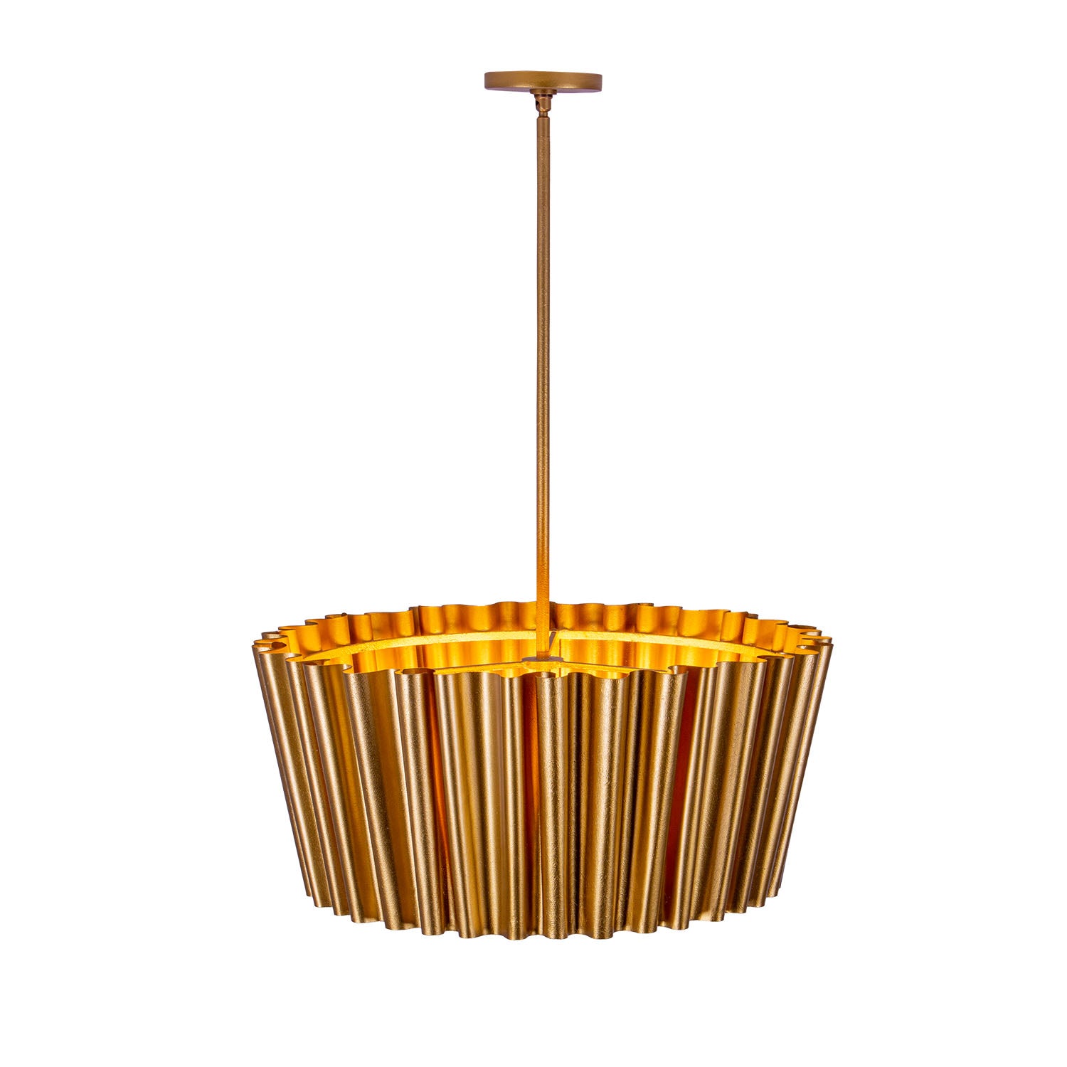 19.5'' Ripple 6 Light Bright Gold Chandelier