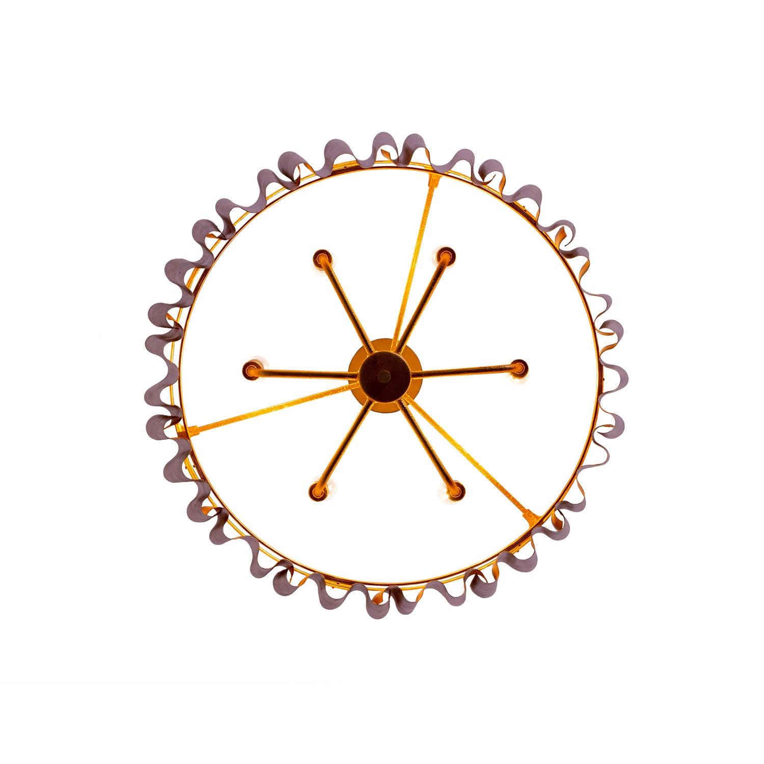 19.5'' Ripple 6 Light Bright Gold Chandelier