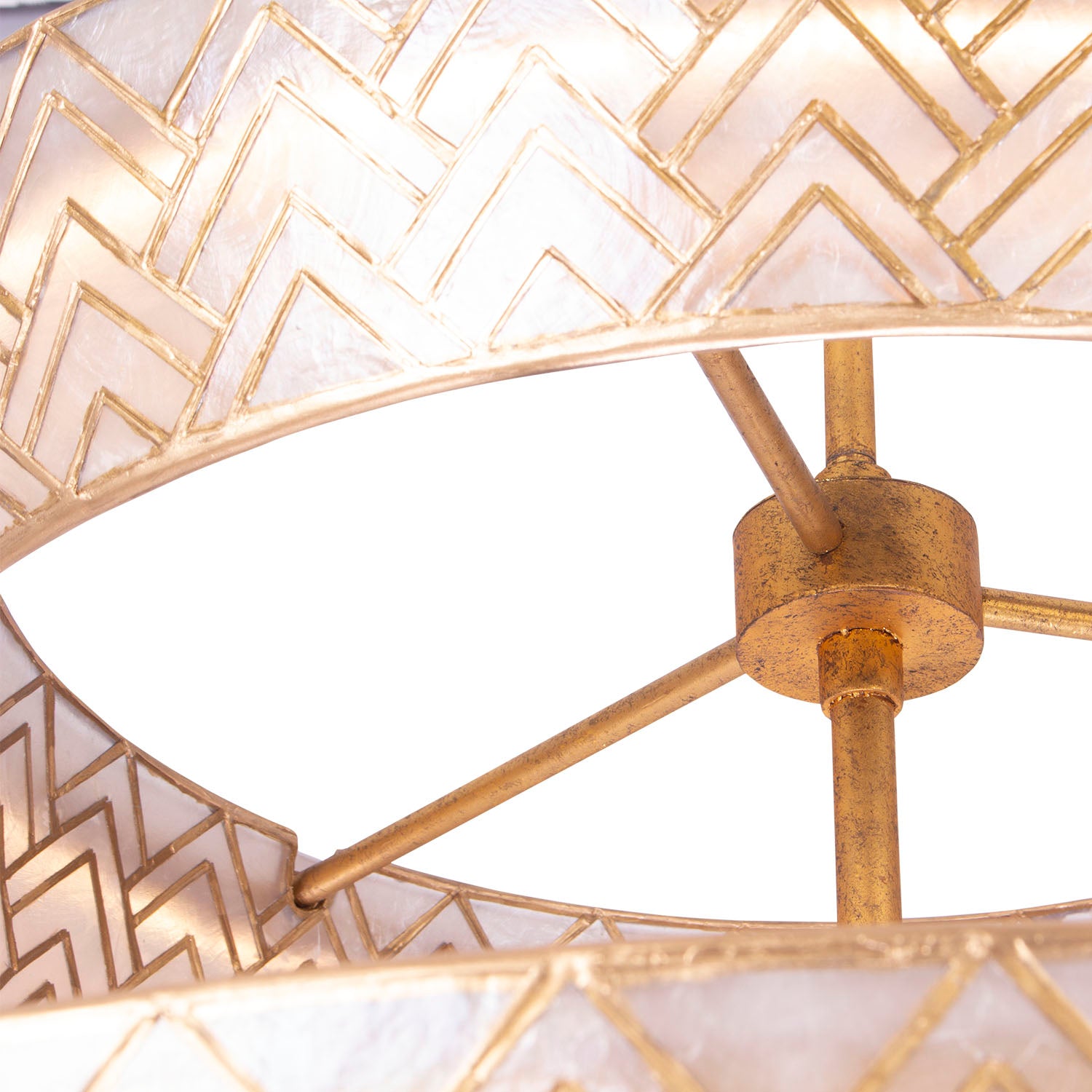 5'' Geo 1 Light Oxidized Gold Leaf Pendant