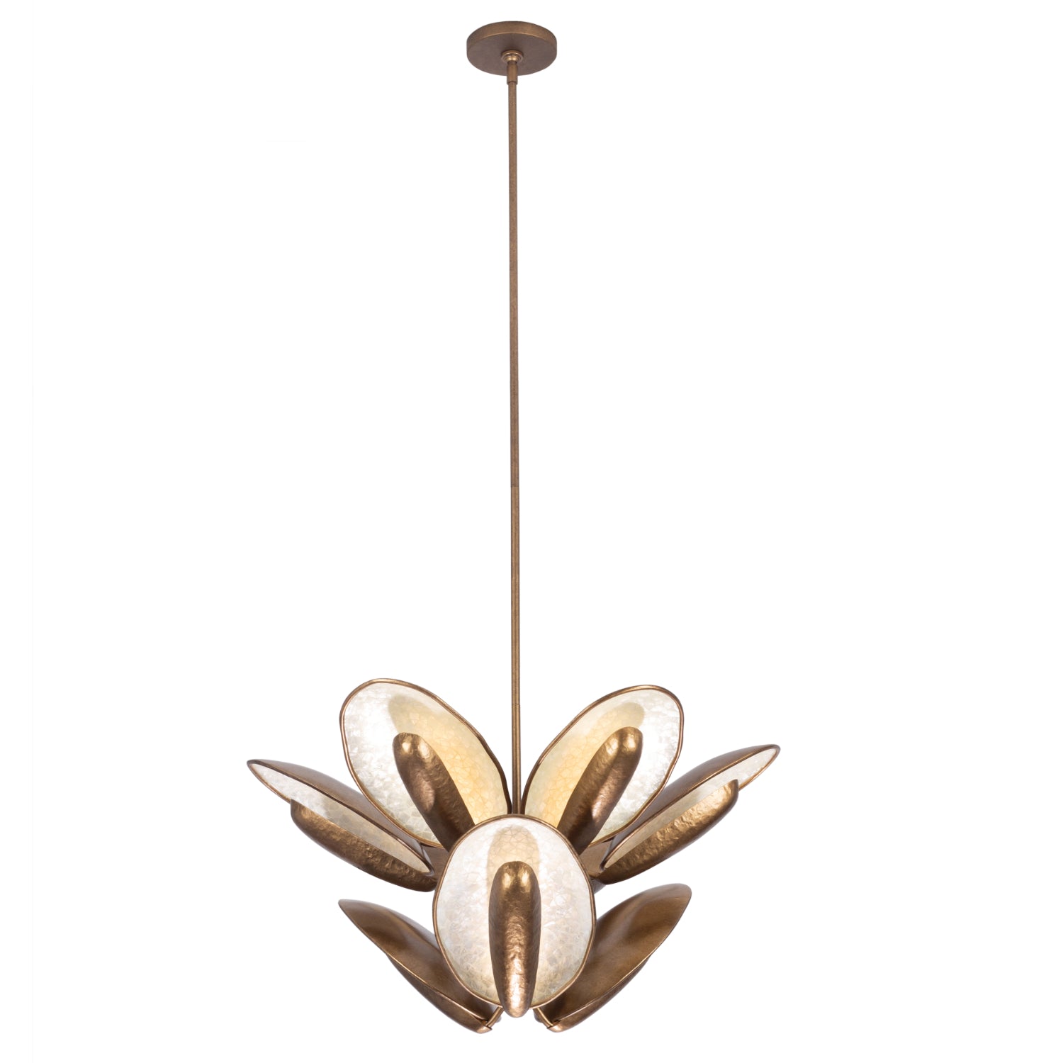 15.5'' Spat 9 Light Pearlized Antique Brass Tiered Chandelier