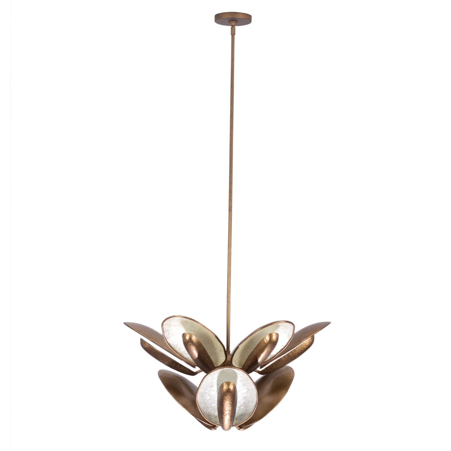 15.5'' Spat 9 Light Pearlized Antique Brass Tiered Chandelier