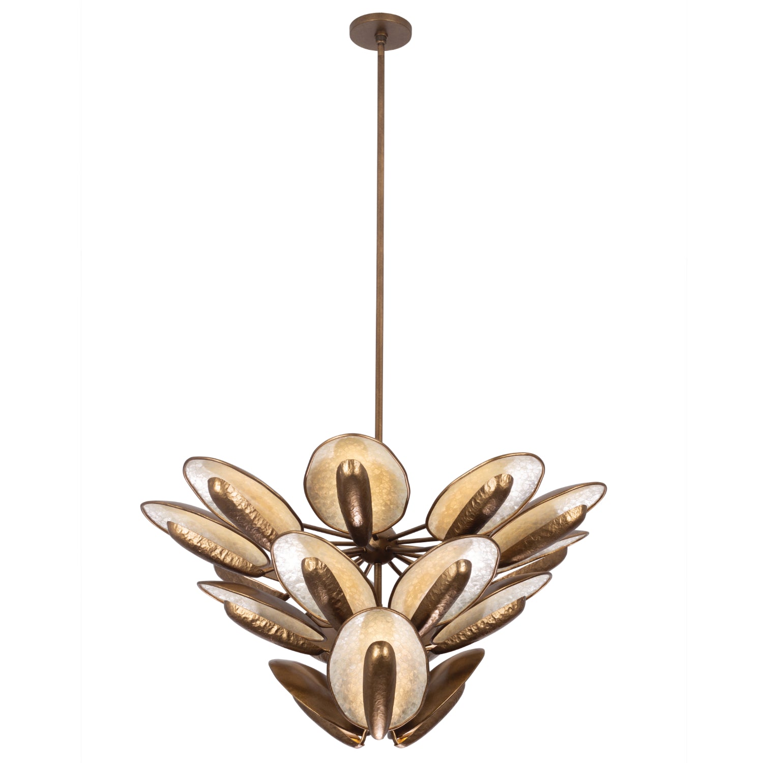 22'' Spat 1 Light Pearlized Antique Brass Tiered Chandelier