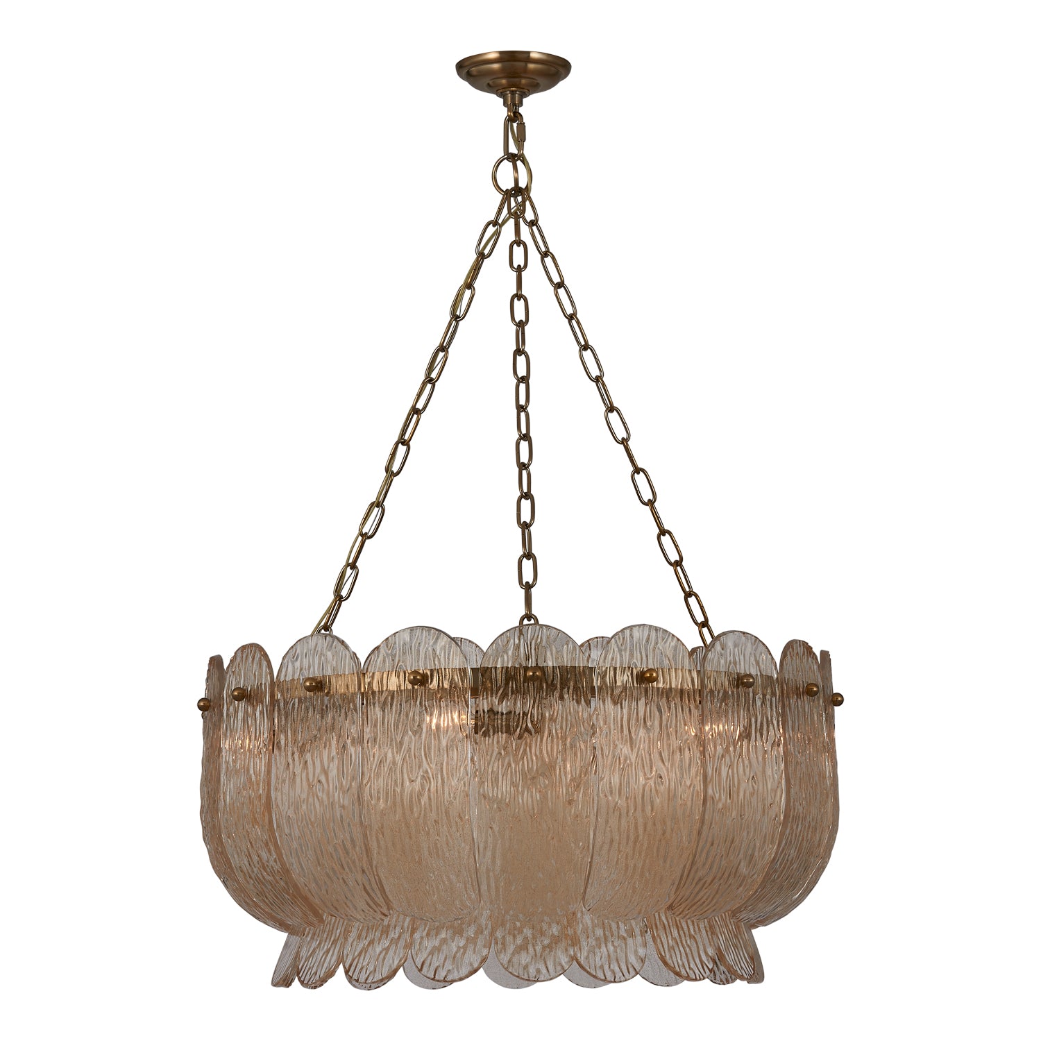 14'' Camellia 6 Light Winter Brass Chandelier