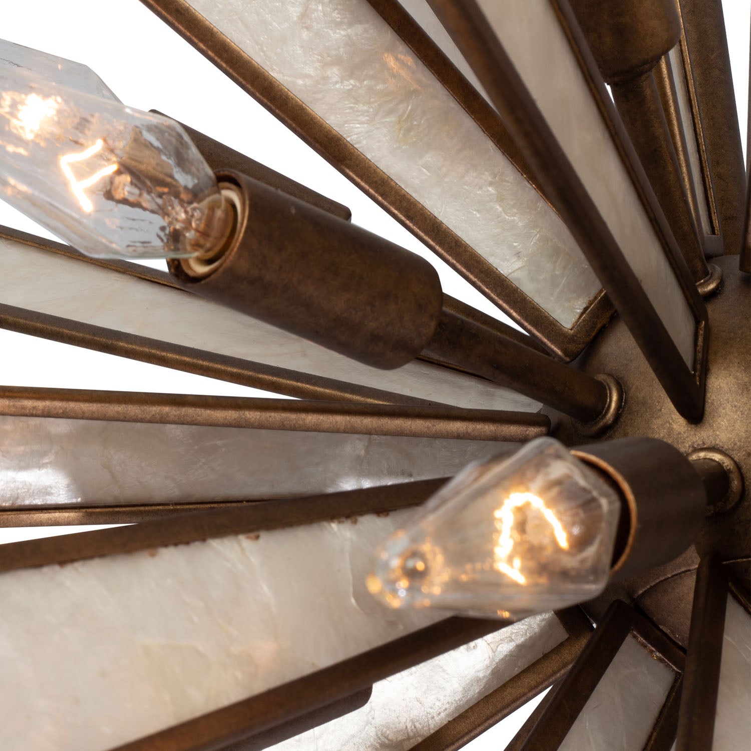 24'' Radiance 18 Light Pearlized Antique Brass Pendant
