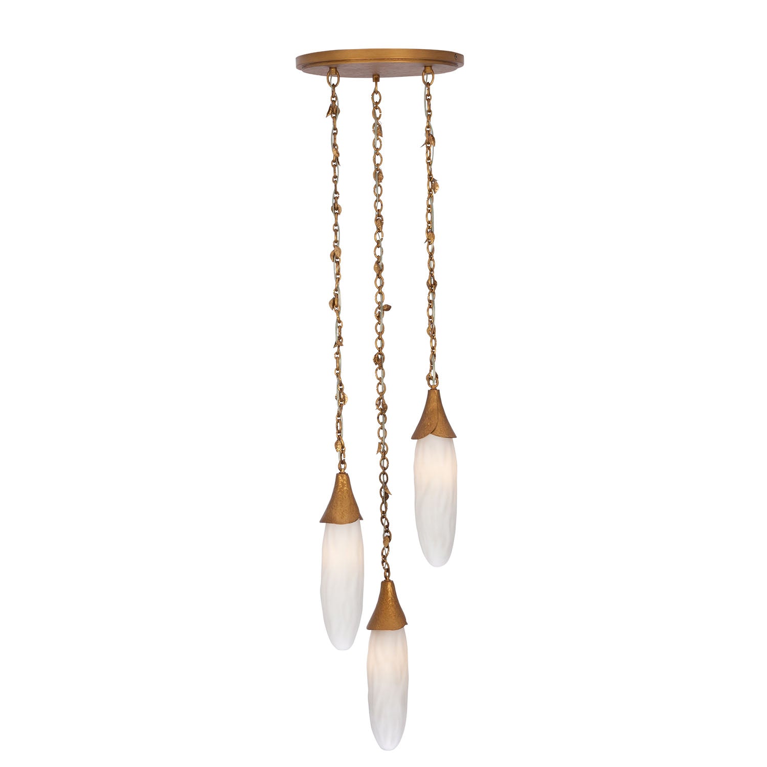 16'' Bougainvillea 3 Light Warm Gold Multi-Pendant