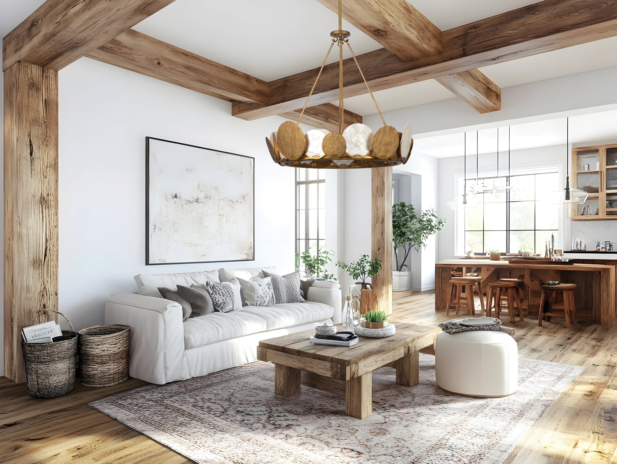 29'' Cirque 8 Light Rustic Gold Chandelier