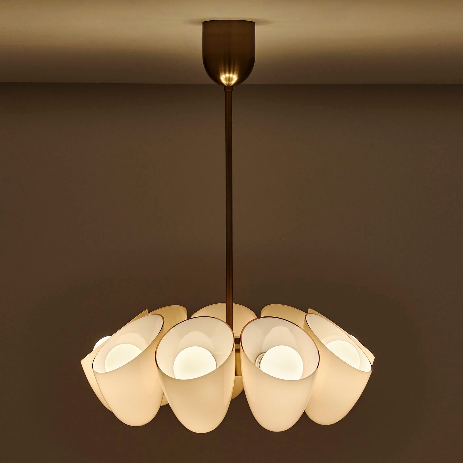 21'' Cocoon 9 Light Winter Brass Chandelier