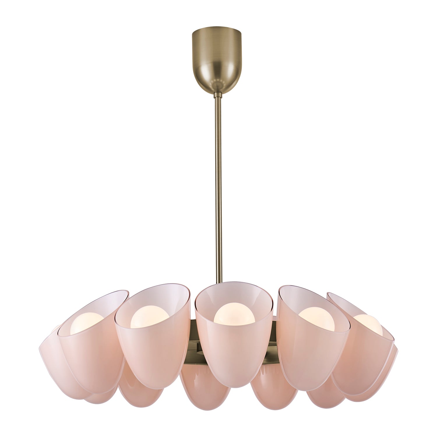 21'' Cocoon 12 Light Winter Brass Chandelier