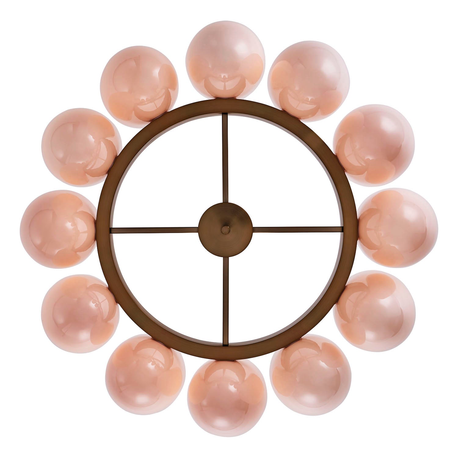 21'' Cocoon 12 Light Winter Brass Chandelier