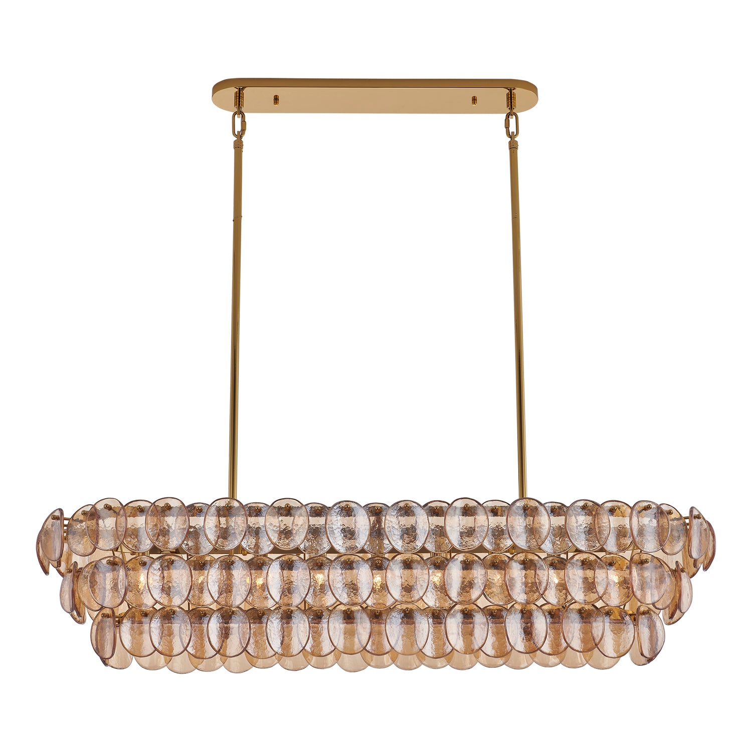 11'' Uroko 9 Light Polished Winter Brass Linear Pendant
