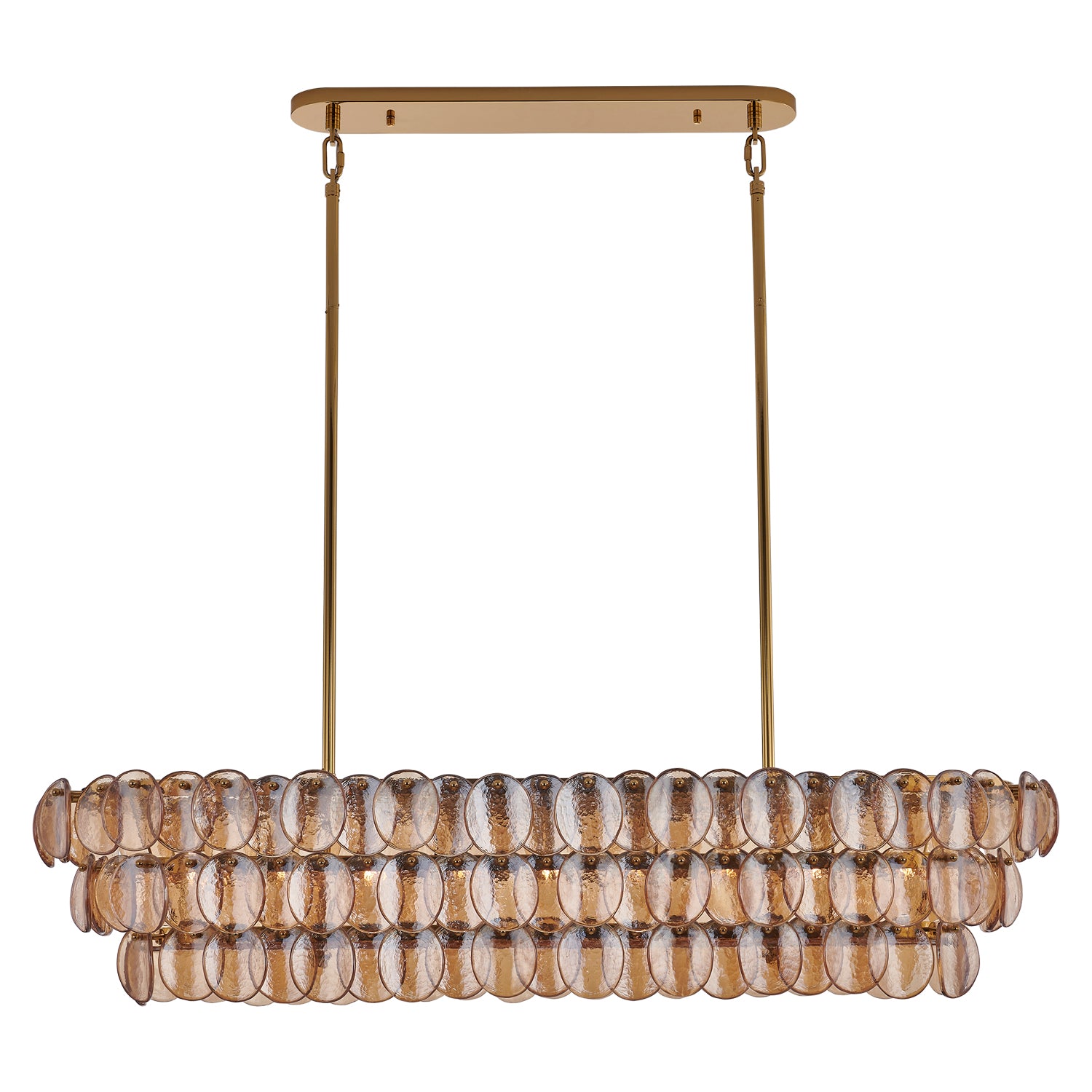 11'' Uroko 9 Light Polished Winter Brass Linear Pendant