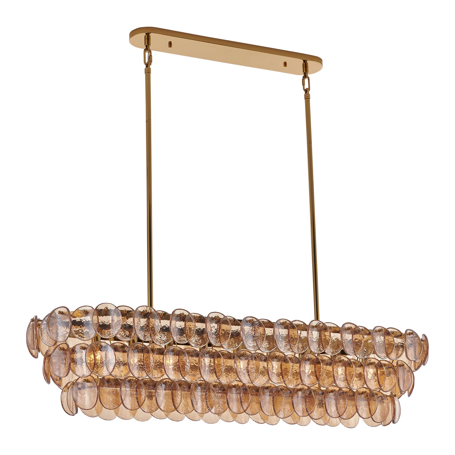 11'' Uroko 9 Light Polished Winter Brass Linear Pendant