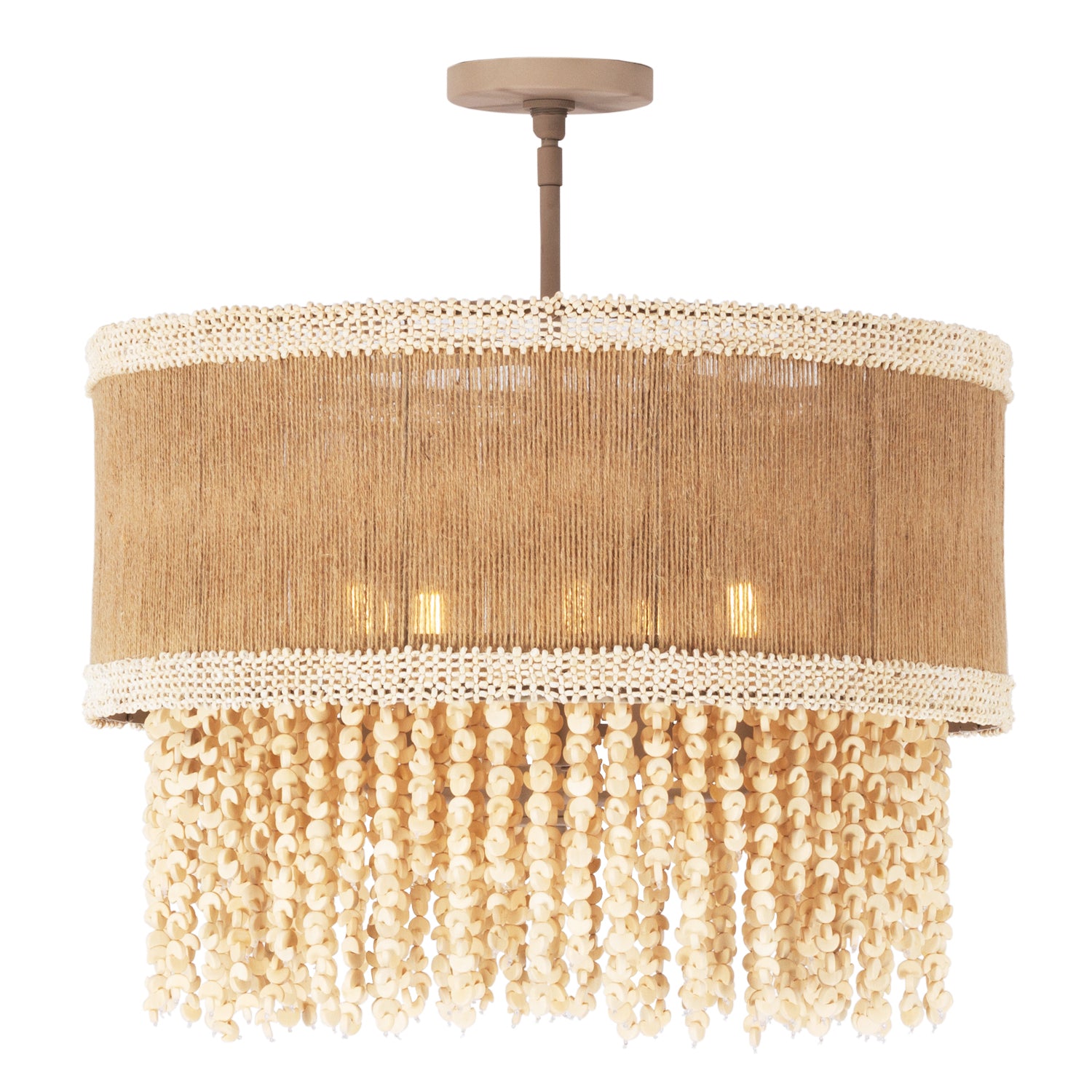 16'' Naturale 5 Light Jute Semi-Flush Mount