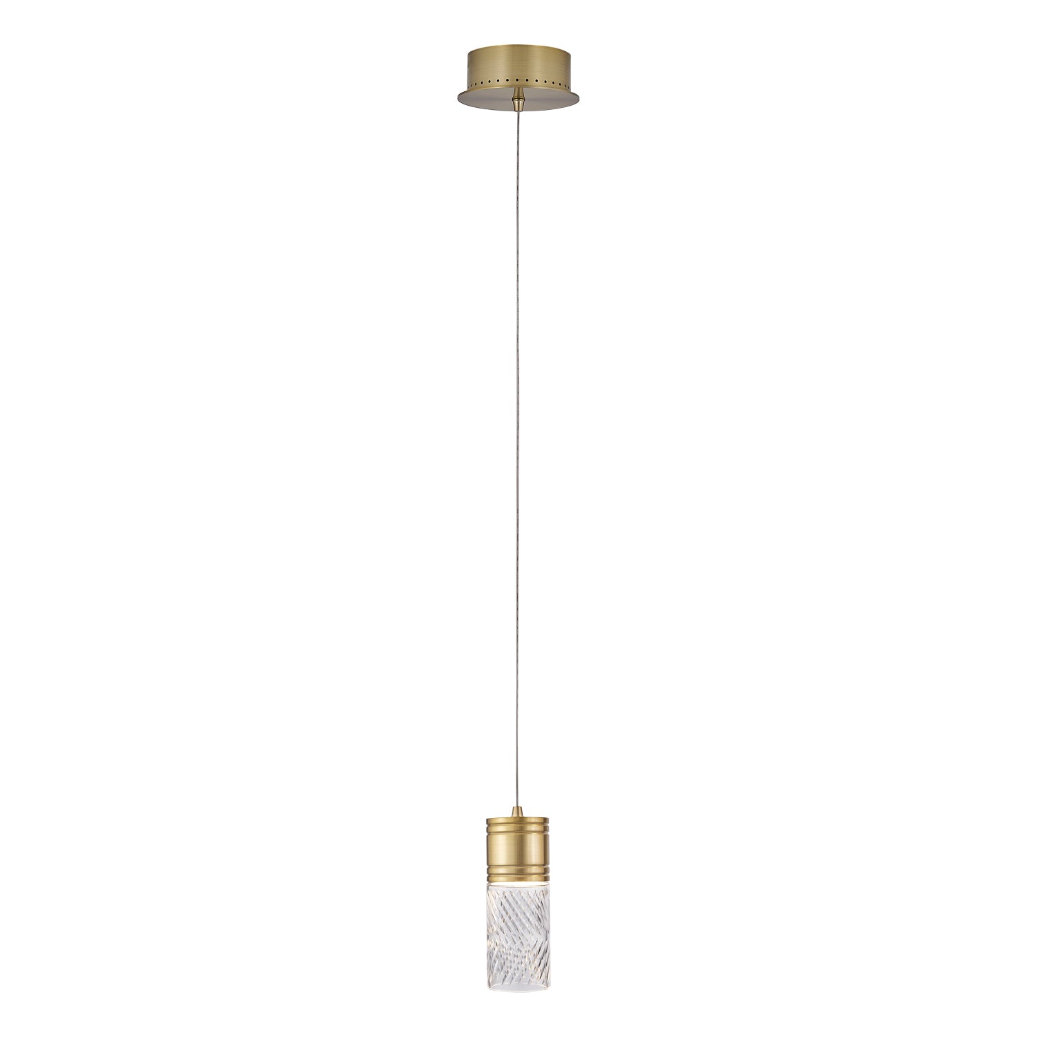 8.5'' Kiriko 1 Light Winter Brass Pendant