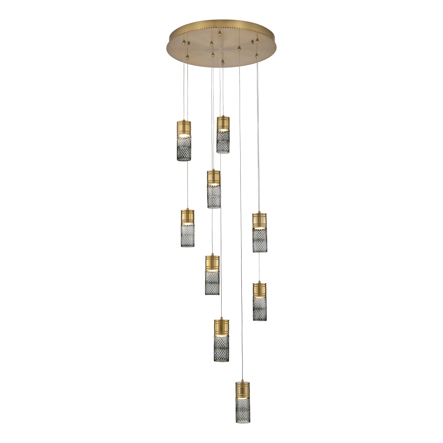 8.5'' Kiriko 9 Light Winter Brass Chandelier