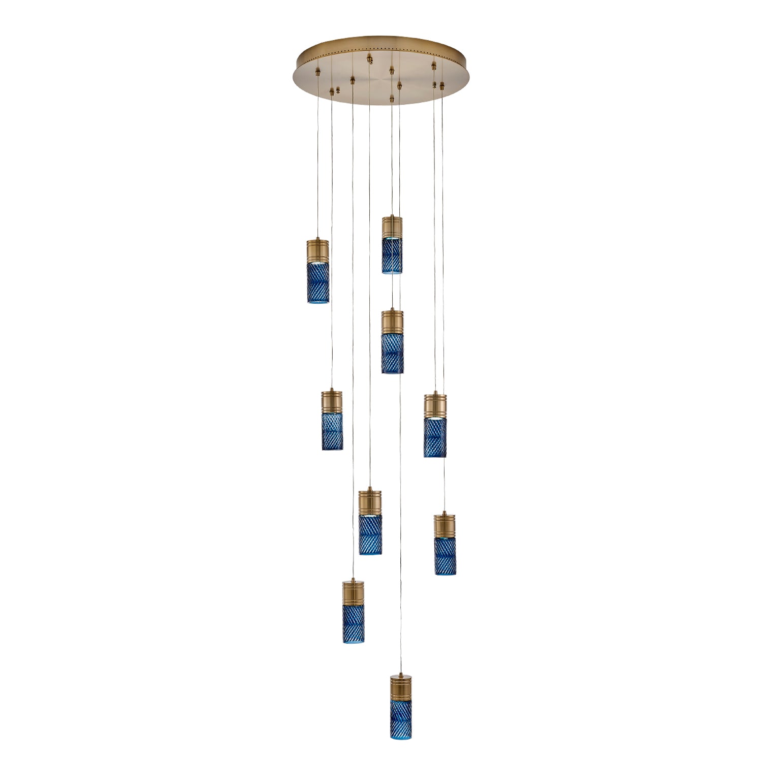 8.5'' Kiriko 9 Light Winter Brass Chandelier