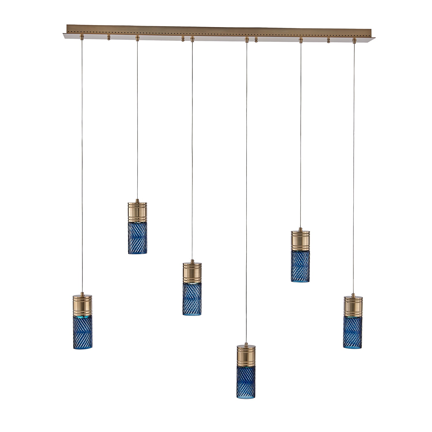 8.5'' Kiriko 6 Light Winter Brass Linear Pendant