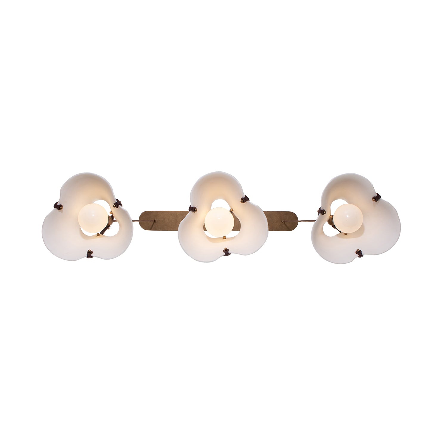 12'' Embrace 3 Light Pearlized Antique Brass Linear Pendant