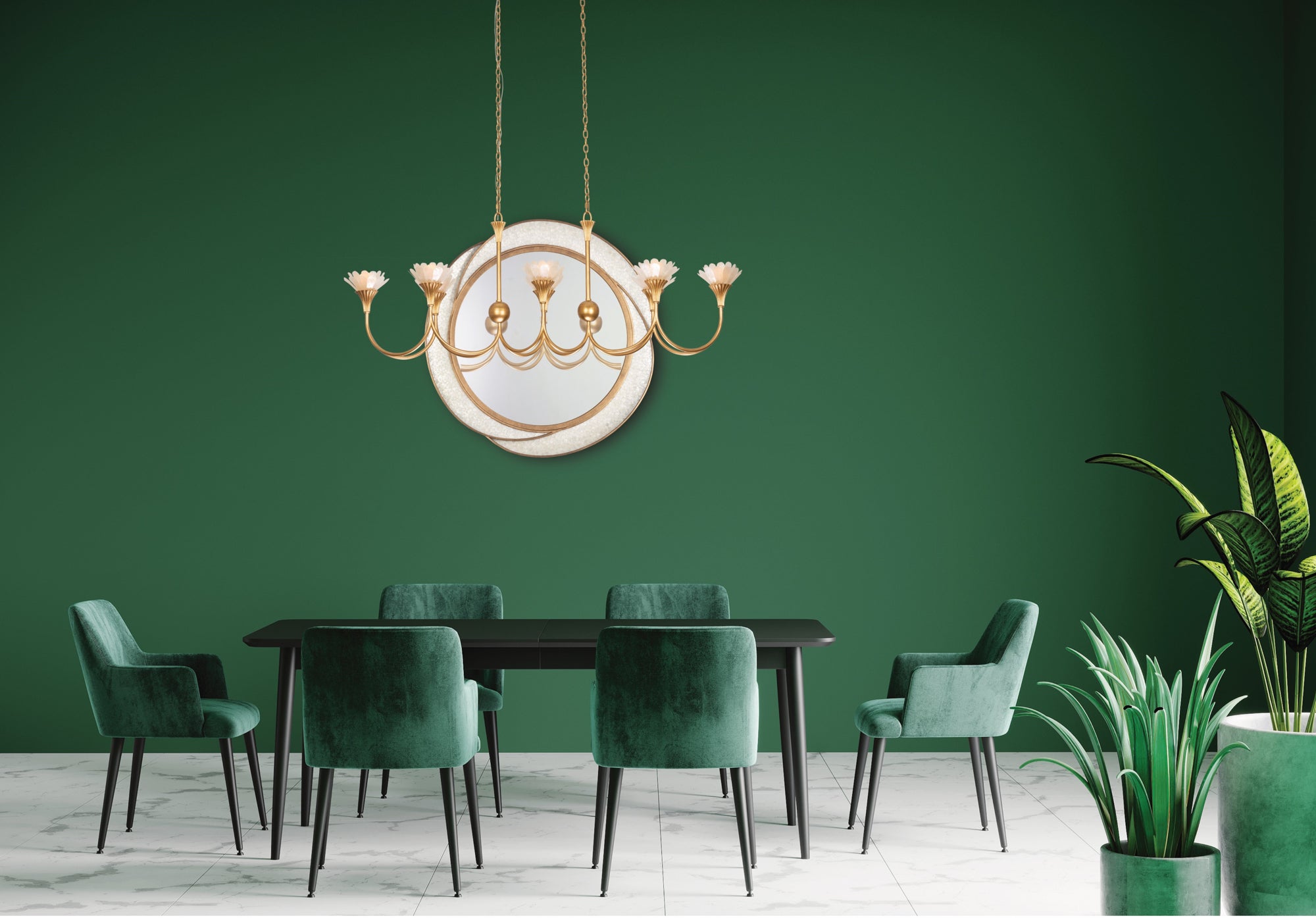 12'' Flora 8 Light Modern Gold Linear Pendant
