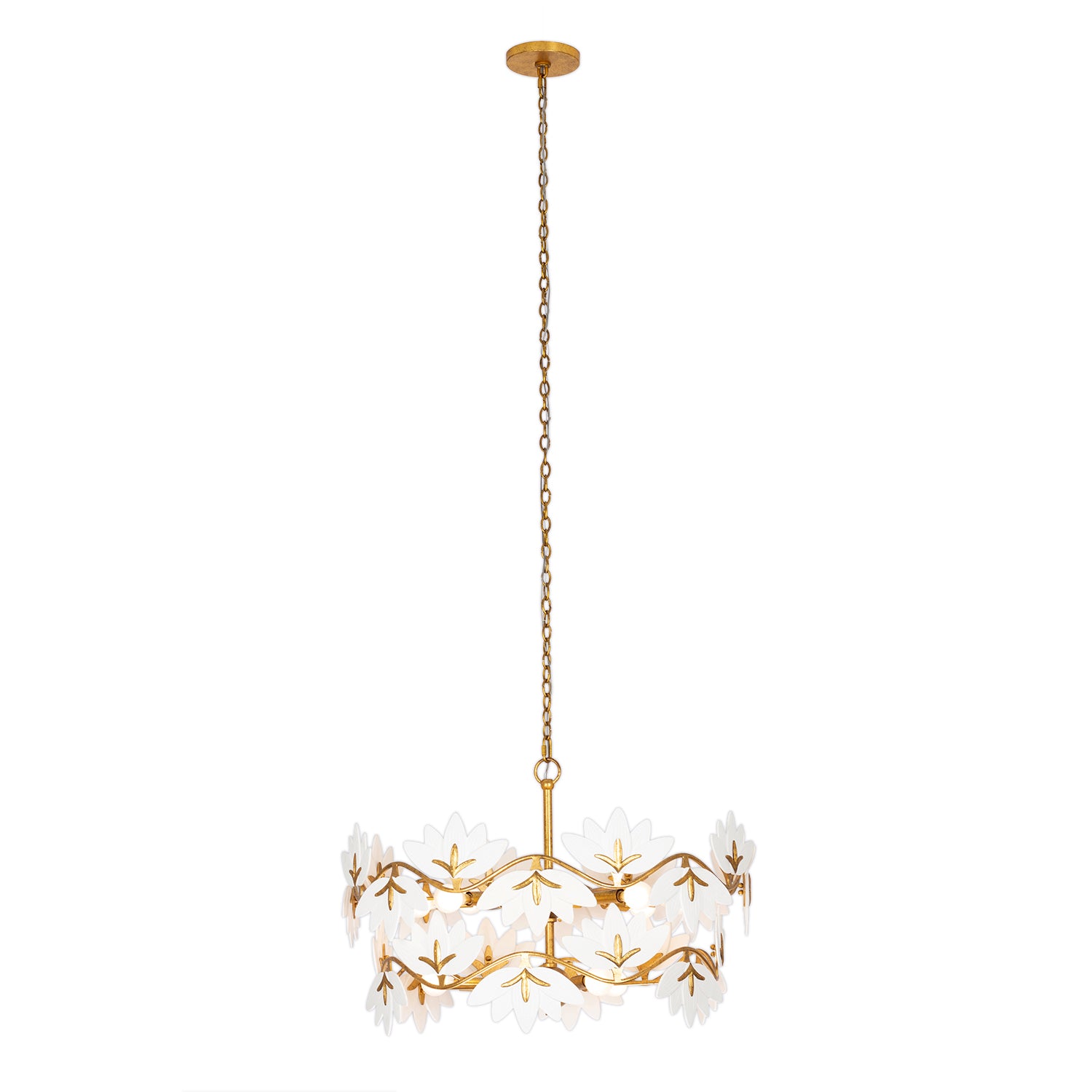 19'' Bloom 11 Light Oxidized Gold Leaf Chandelier