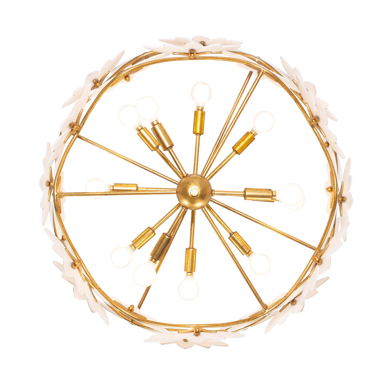 19'' Bloom 11 Light Oxidized Gold Leaf Chandelier