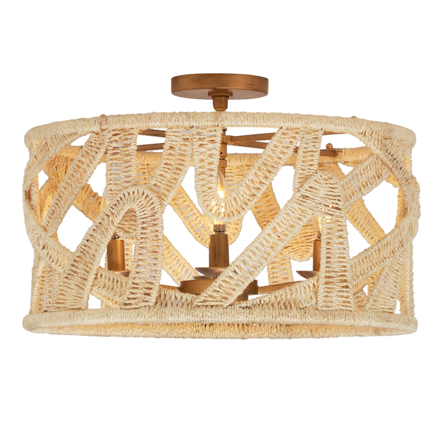 10'' Soga 4 Light Modern Gold And White Semi-Flush Mount
