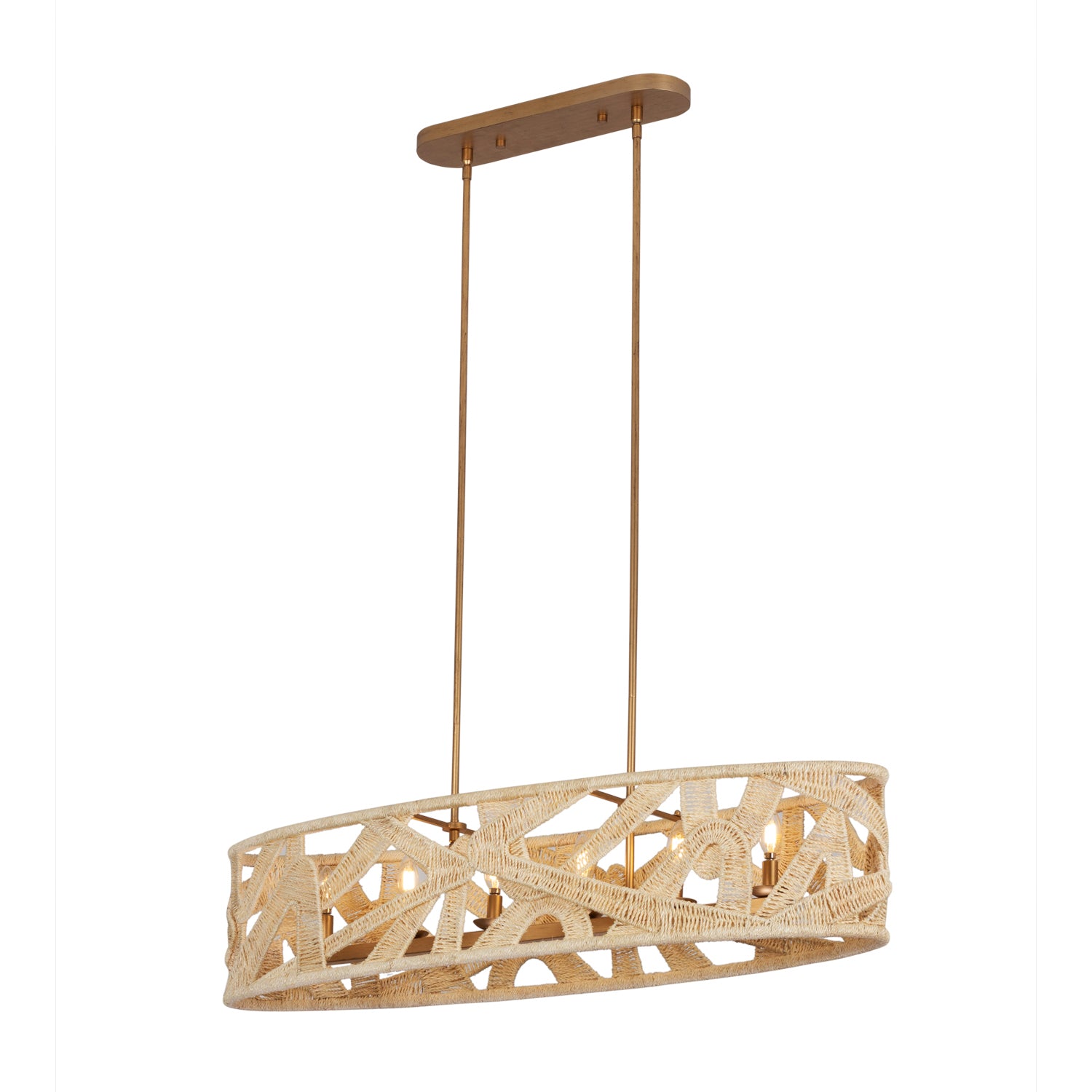 10'' Soga 6 Light Modern Gold And White Linear Pendant