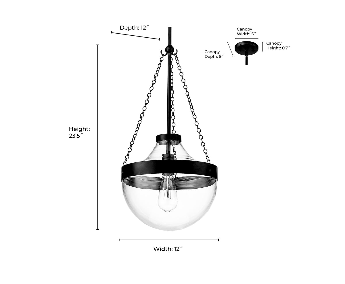 23.5'' Clarra Polished Nickel 1 Light Pendant
