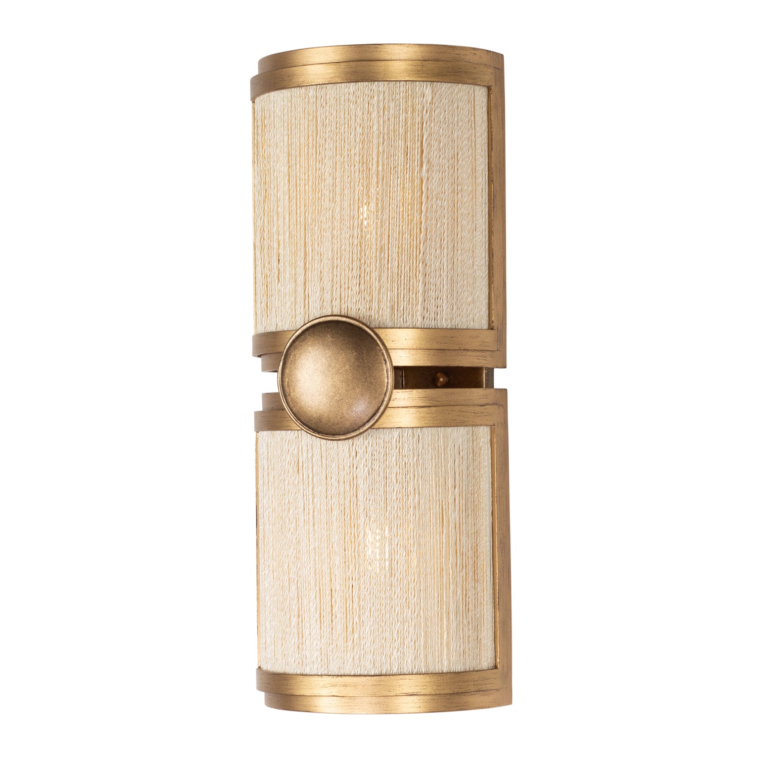 6.5'' Button 2 Light PEARLIZED ANTIQUE BRASS MODERN GOLD Wall Sconce