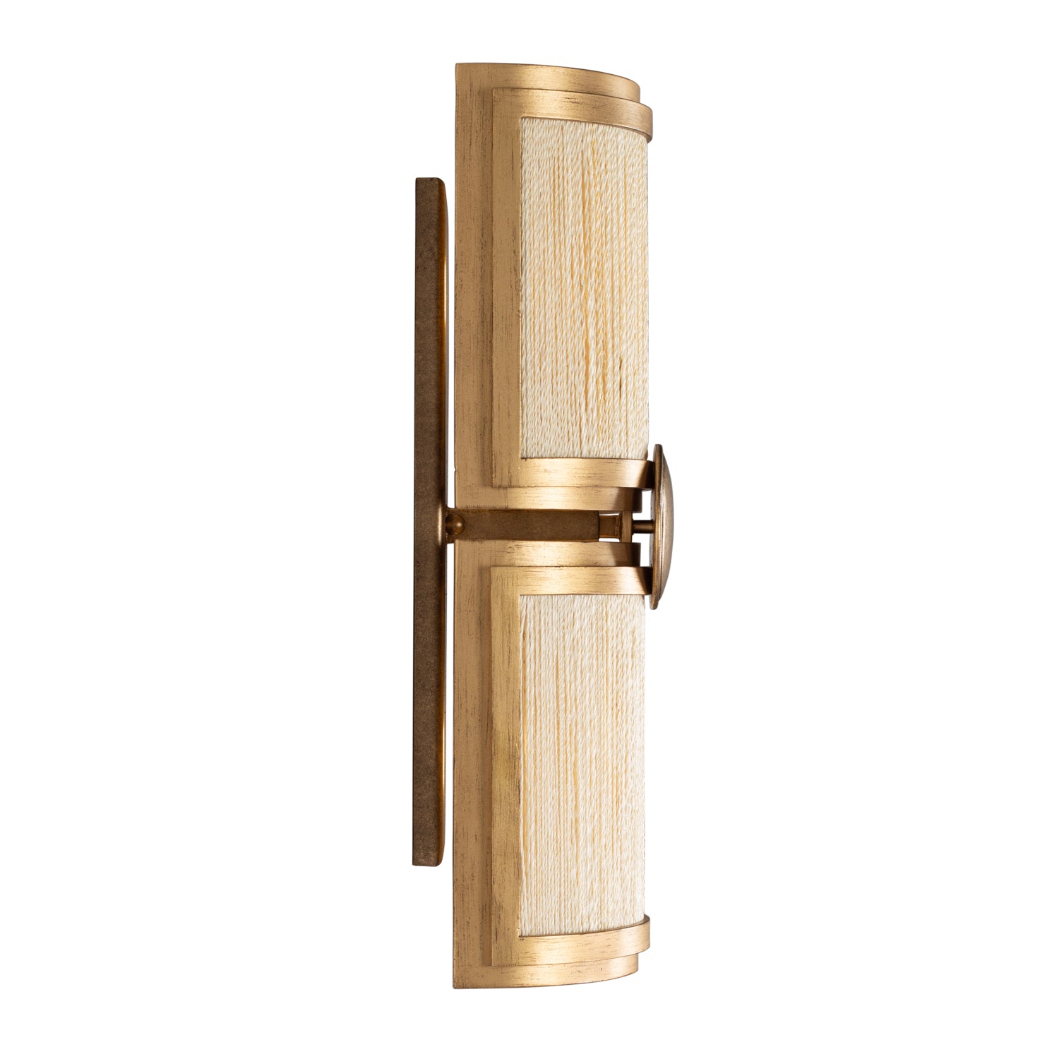 6.5'' Button 2 Light PEARLIZED ANTIQUE BRASS MODERN GOLD Wall Sconce