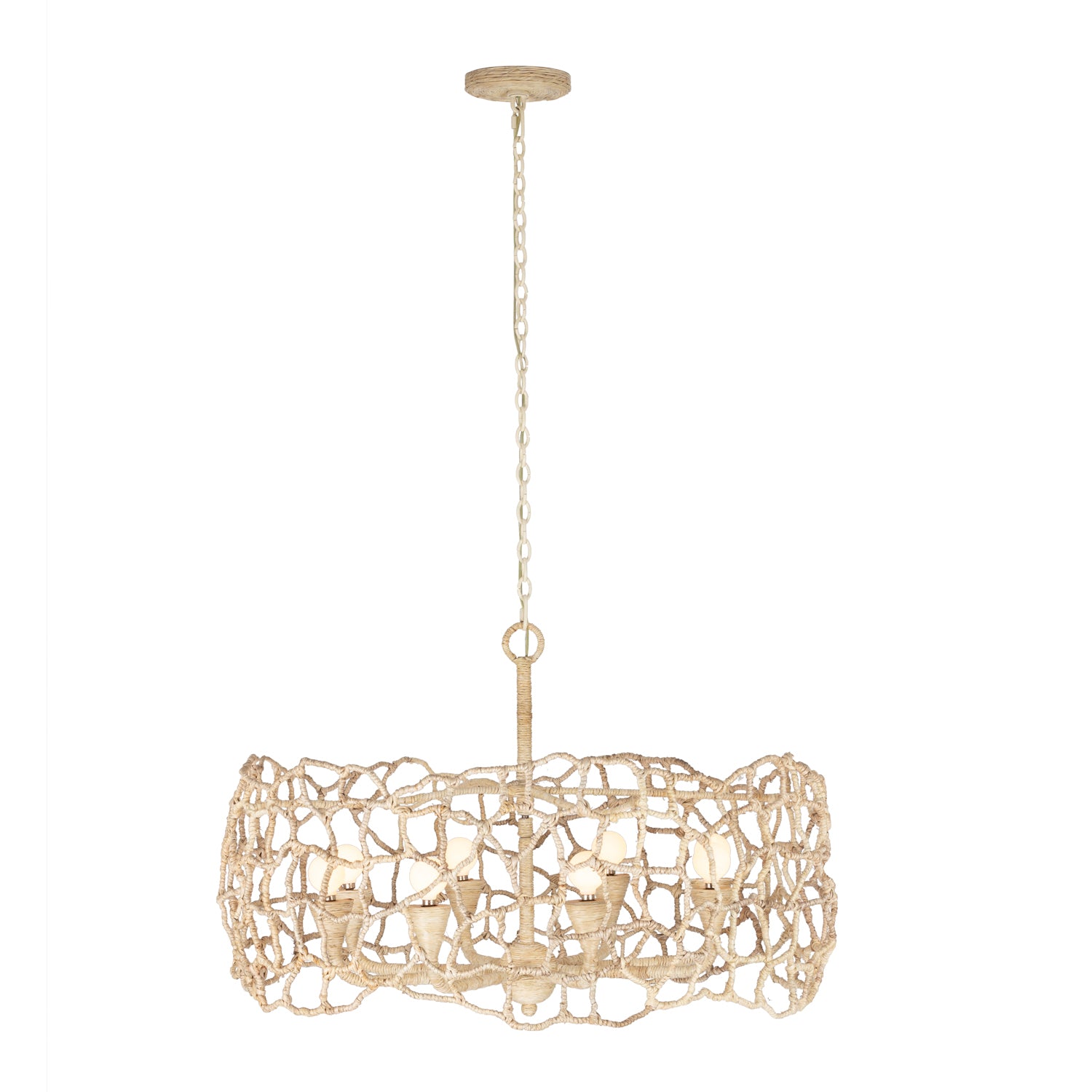 21'' Reef 8 Light Warm Ivory Chandelier